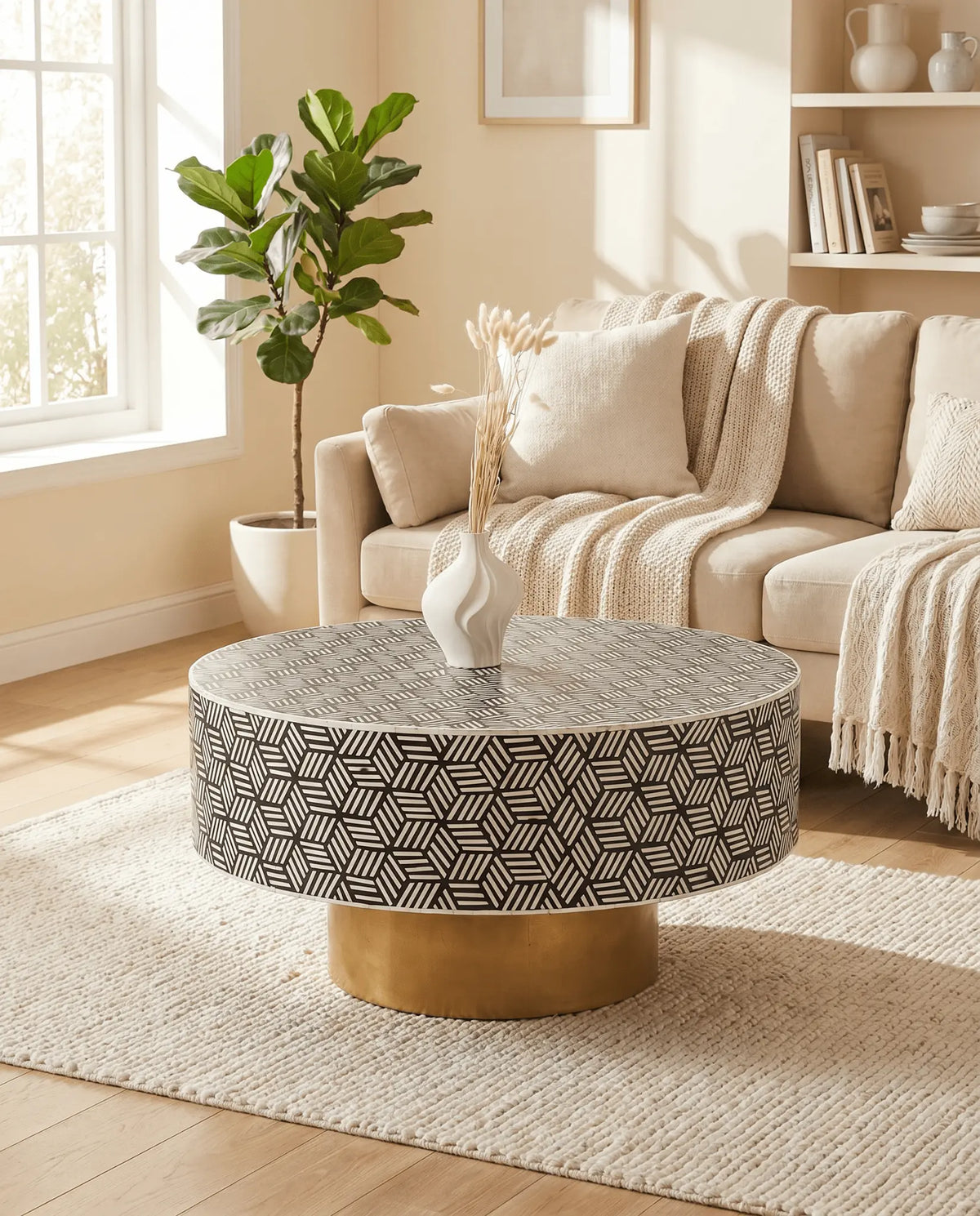 Mystic Black Inay Coffee Table - Art and craft furniture