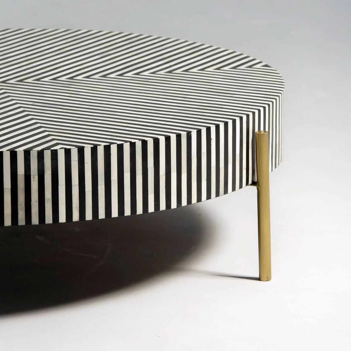 Mystic Black Strip Inlay Coffee Table - Art and craft furniture