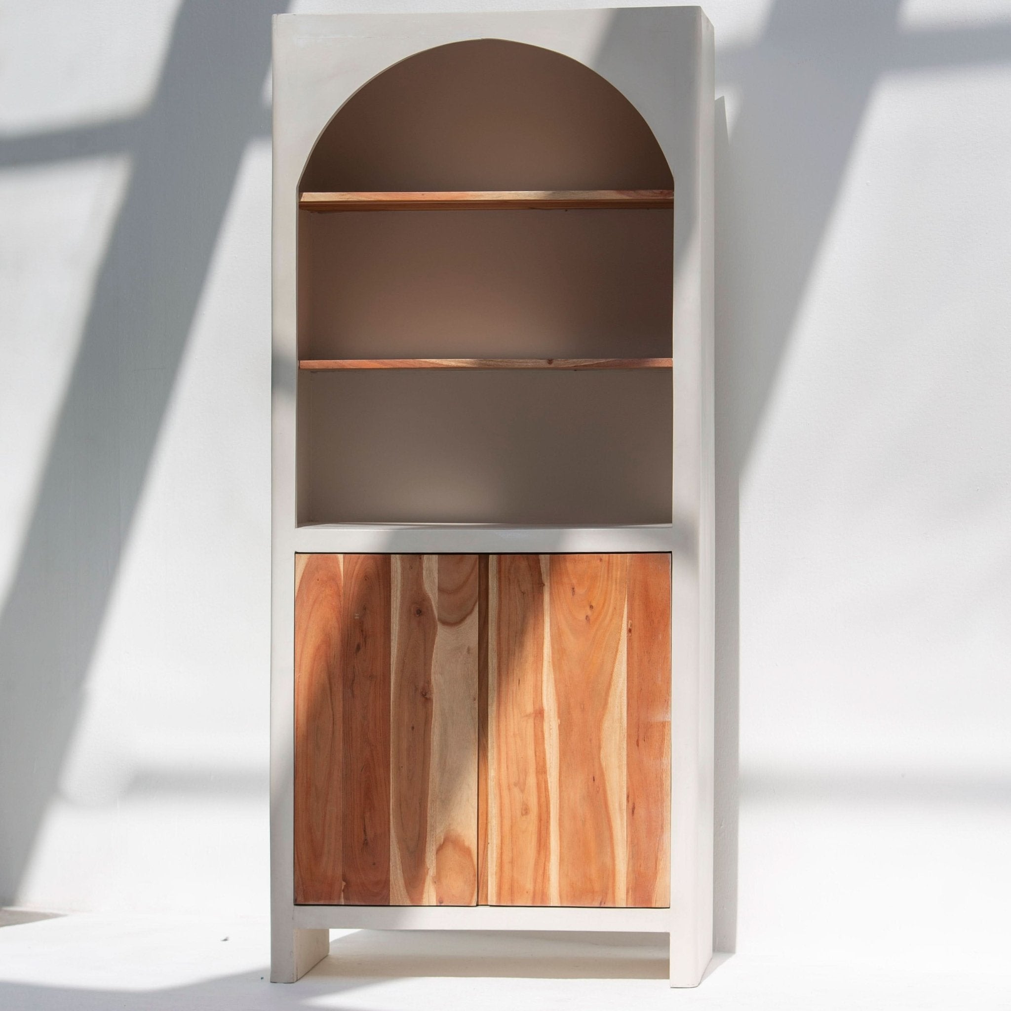 NATURA CURVE WHITE TWO DOOR BOOKSHELF - Art and craft furniture