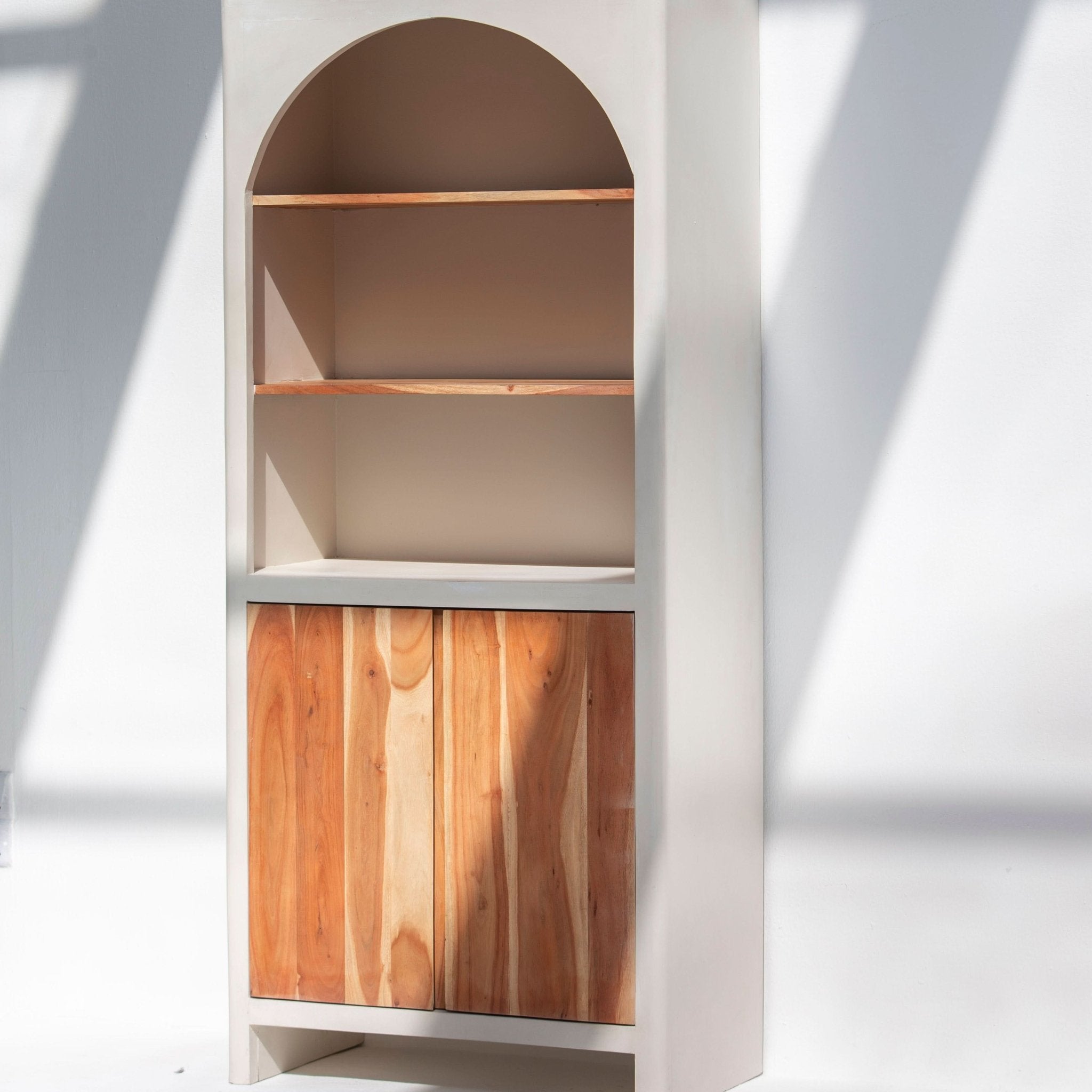 NATURA CURVE WHITE TWO DOOR BOOKSHELF - Art and craft furniture