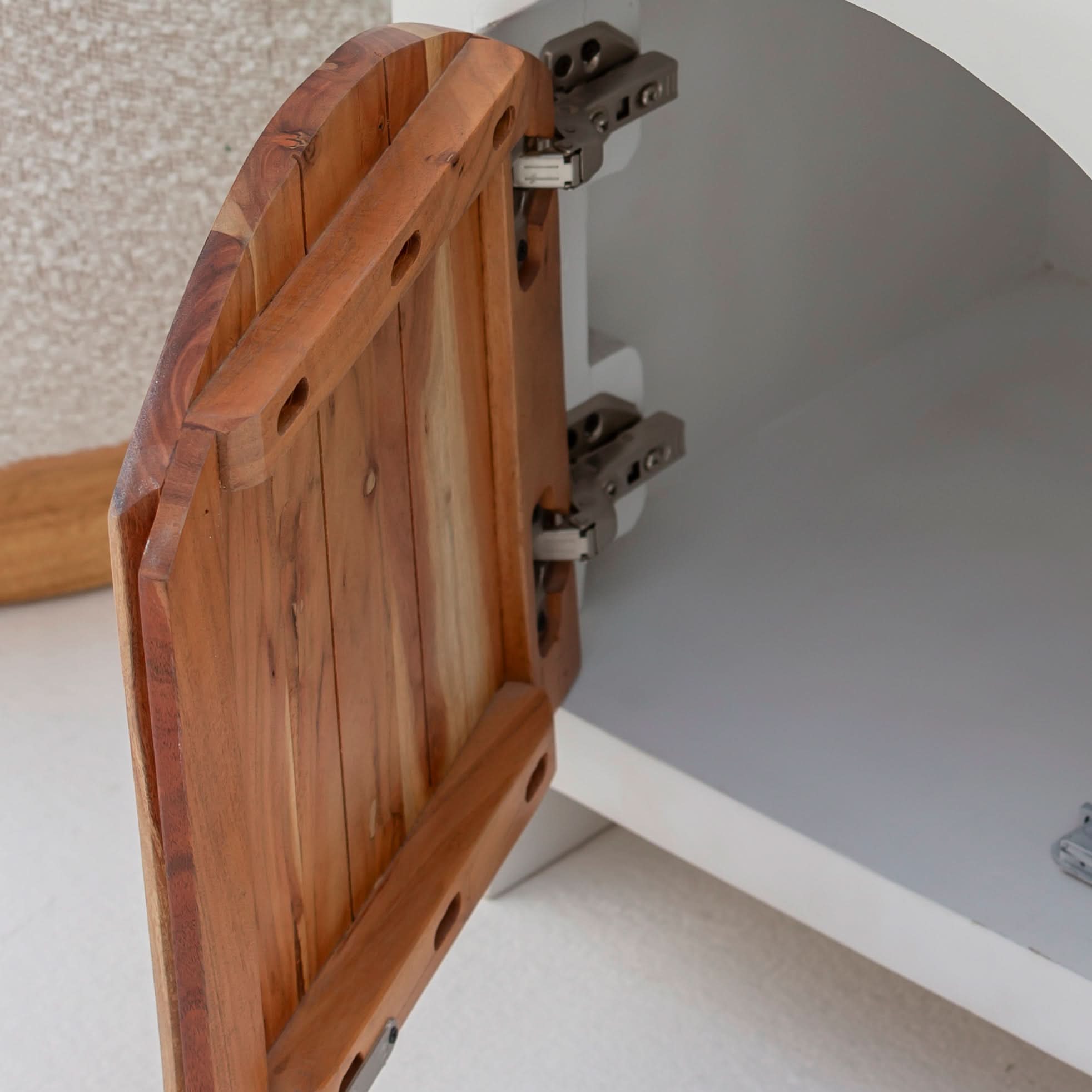 NATURA CURVE WOODEN NIGHTSTAND TABLE - Art and craft furniture