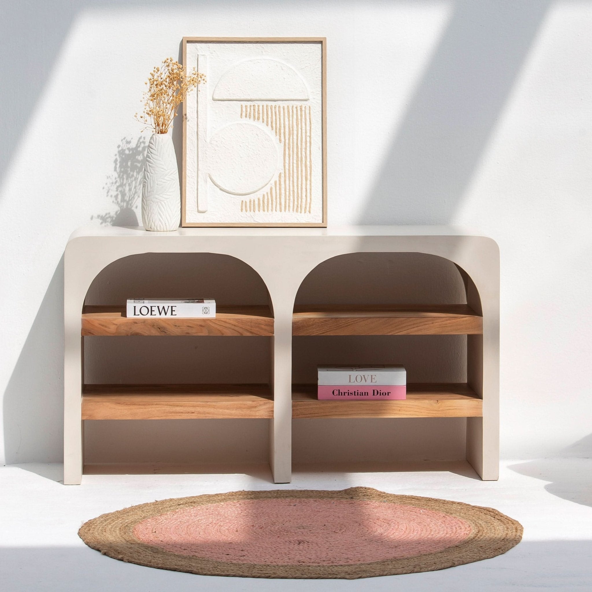 NATURA CURVE WOODEN OPEN BOOKSHELF - Art and craft furniture
