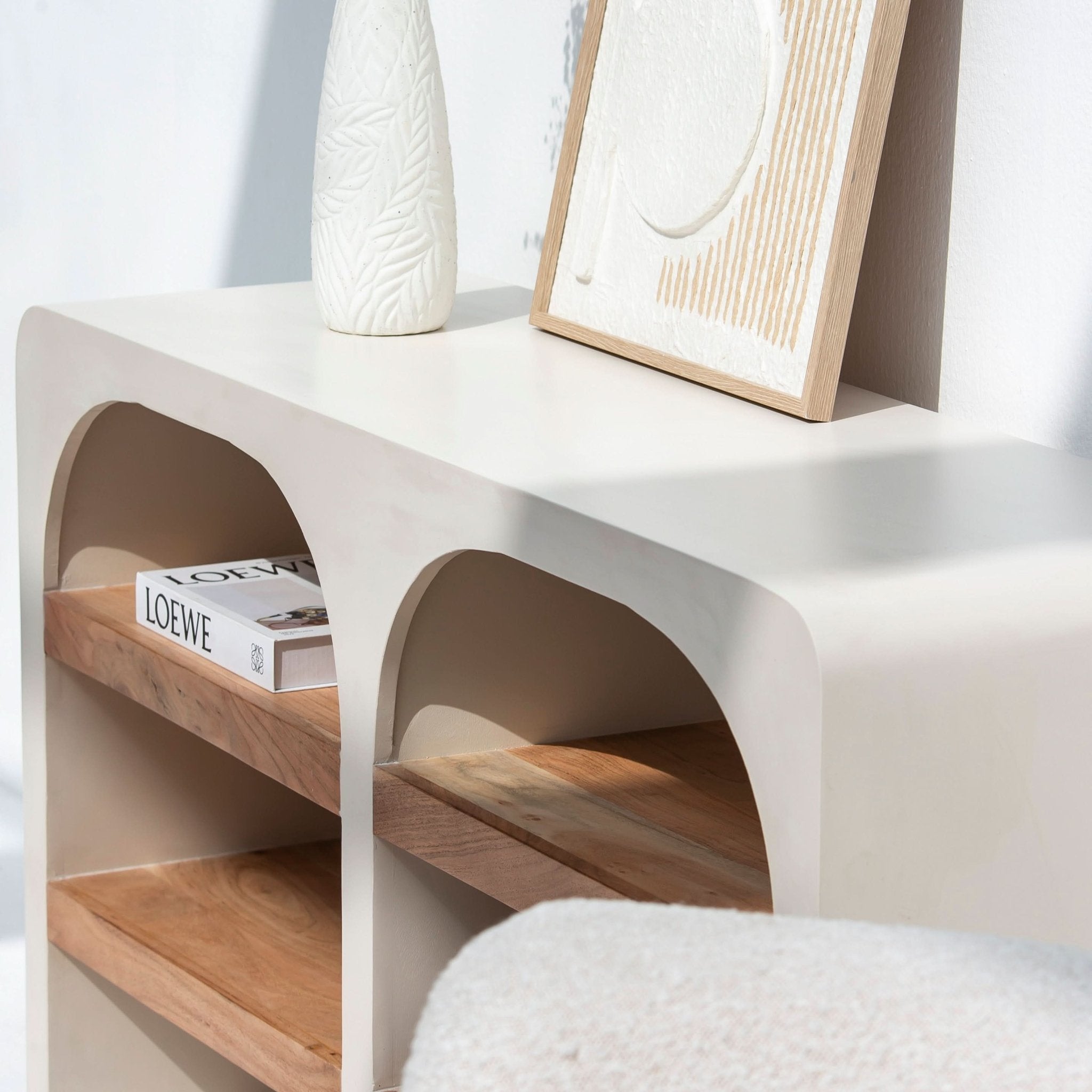 NATURA CURVE WOODEN OPEN BOOKSHELF - Art and craft furniture