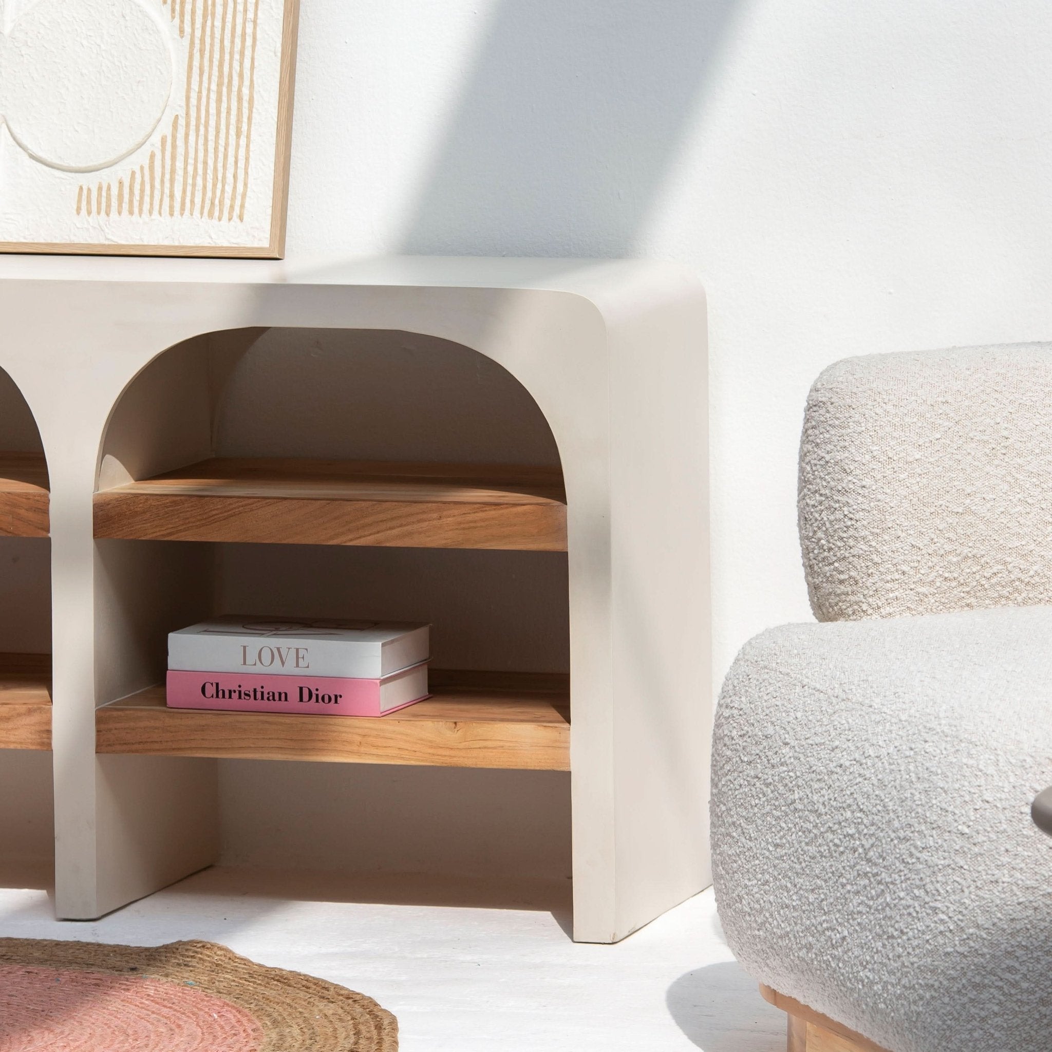 NATURA CURVE WOODEN OPEN BOOKSHELF - Art and craft furniture