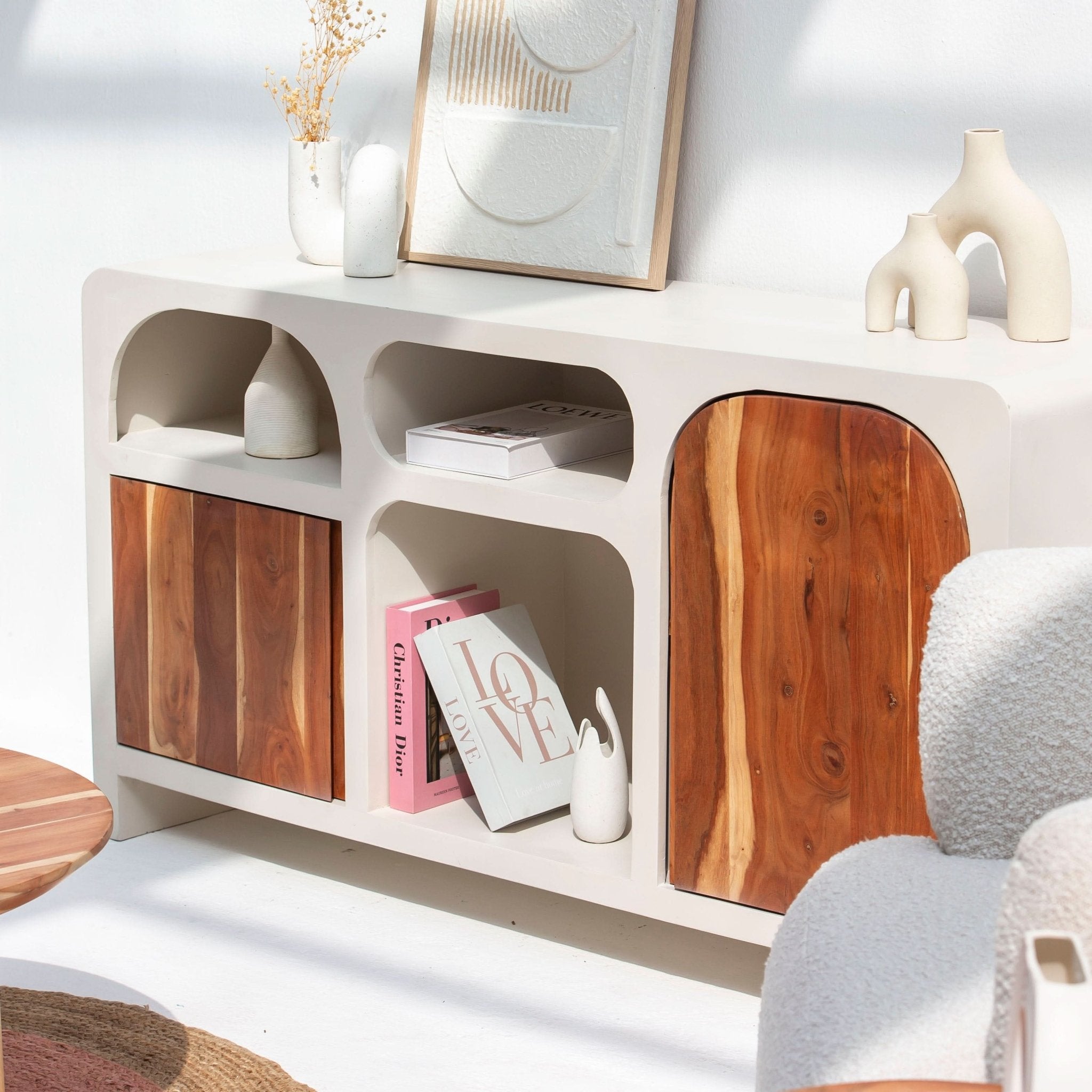 NATURA CURVE WOODEN TWO DOOR SIDEBOARD - Art and craft furniture