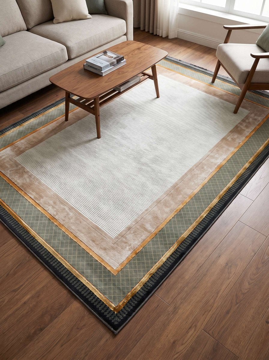 Noor E Darya Cream Gray Carpet - Art and craft furniture