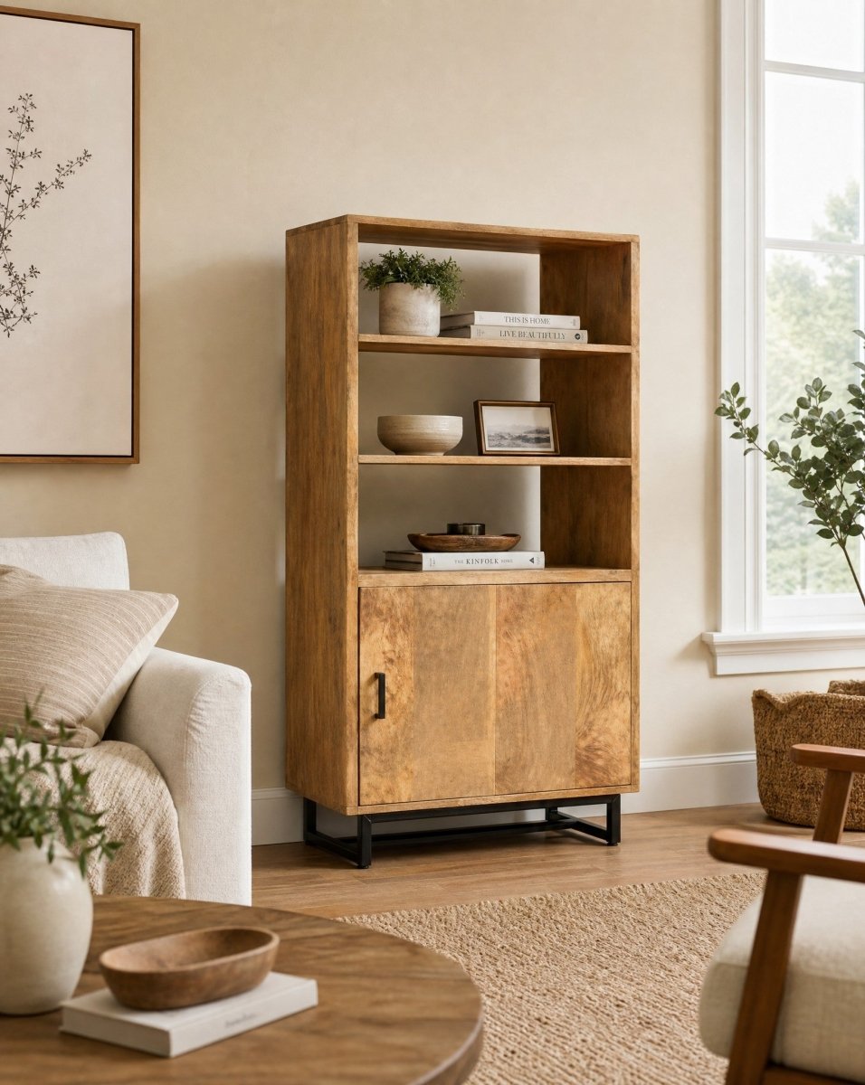 Noraya Mango Wood Single Bookhelf - Art and craft furniture