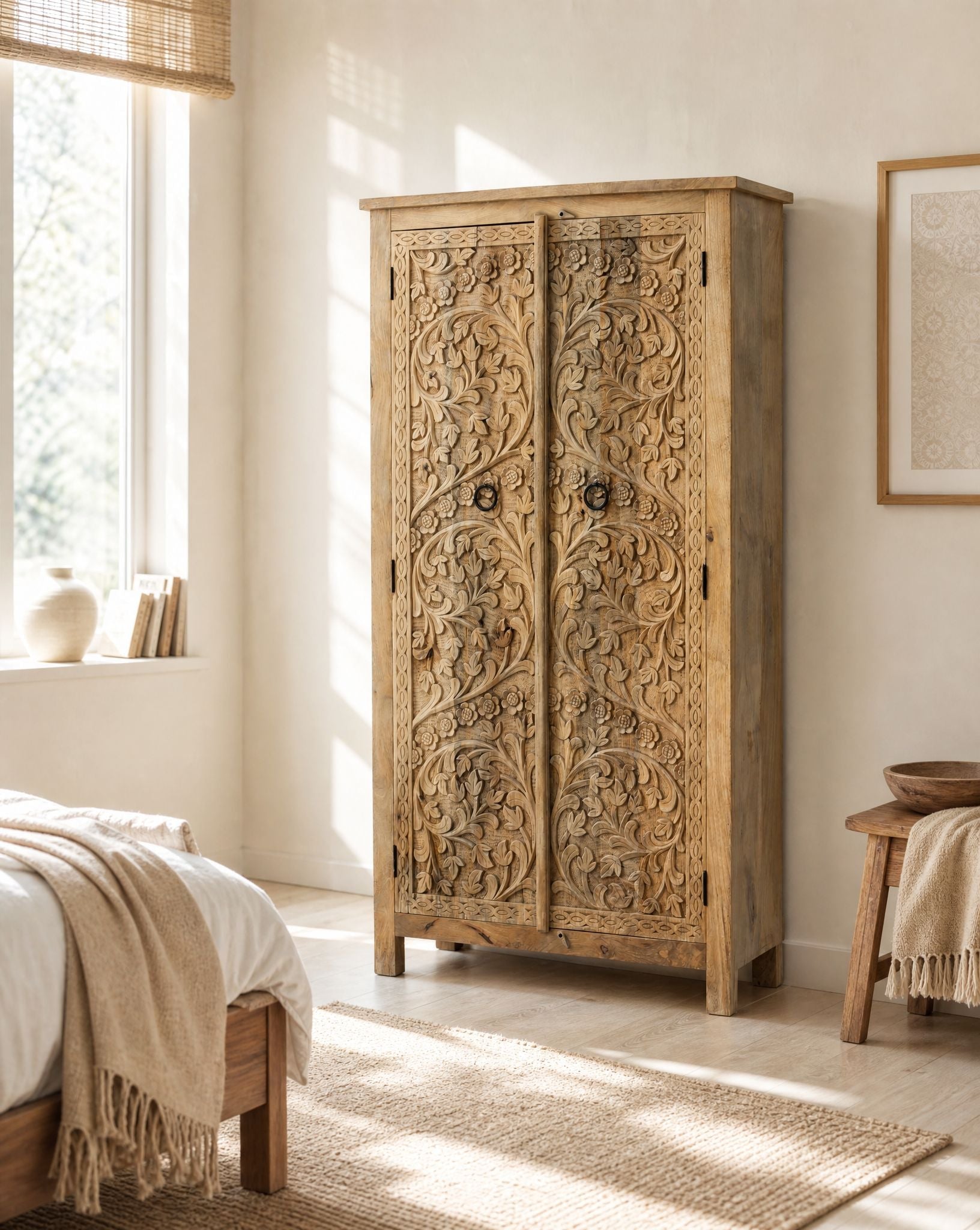 Novaro Mango wood Cabinet - Art and craft furniture