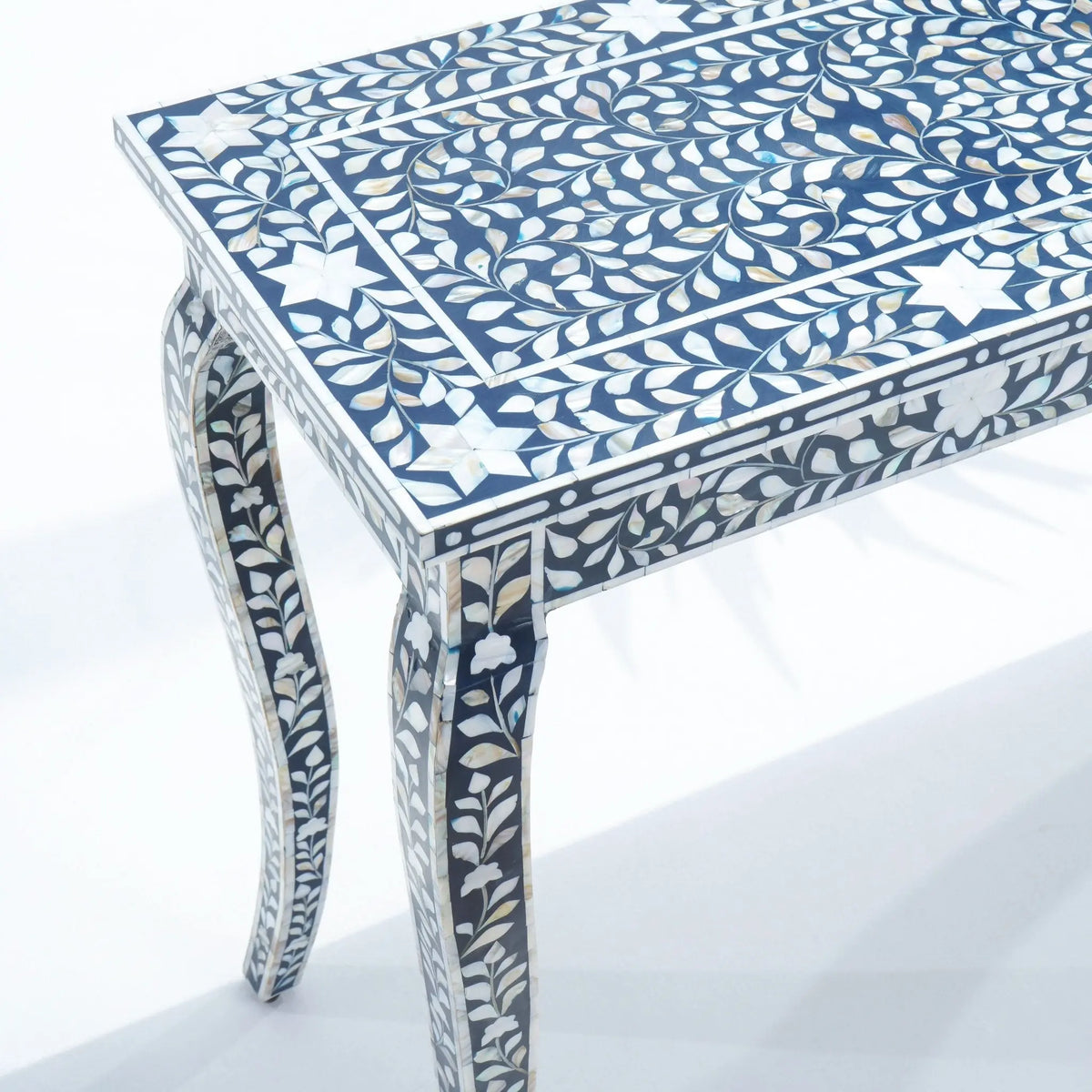 Ocean Blue Mother Of Pearl Console Table - Art and craft furniture