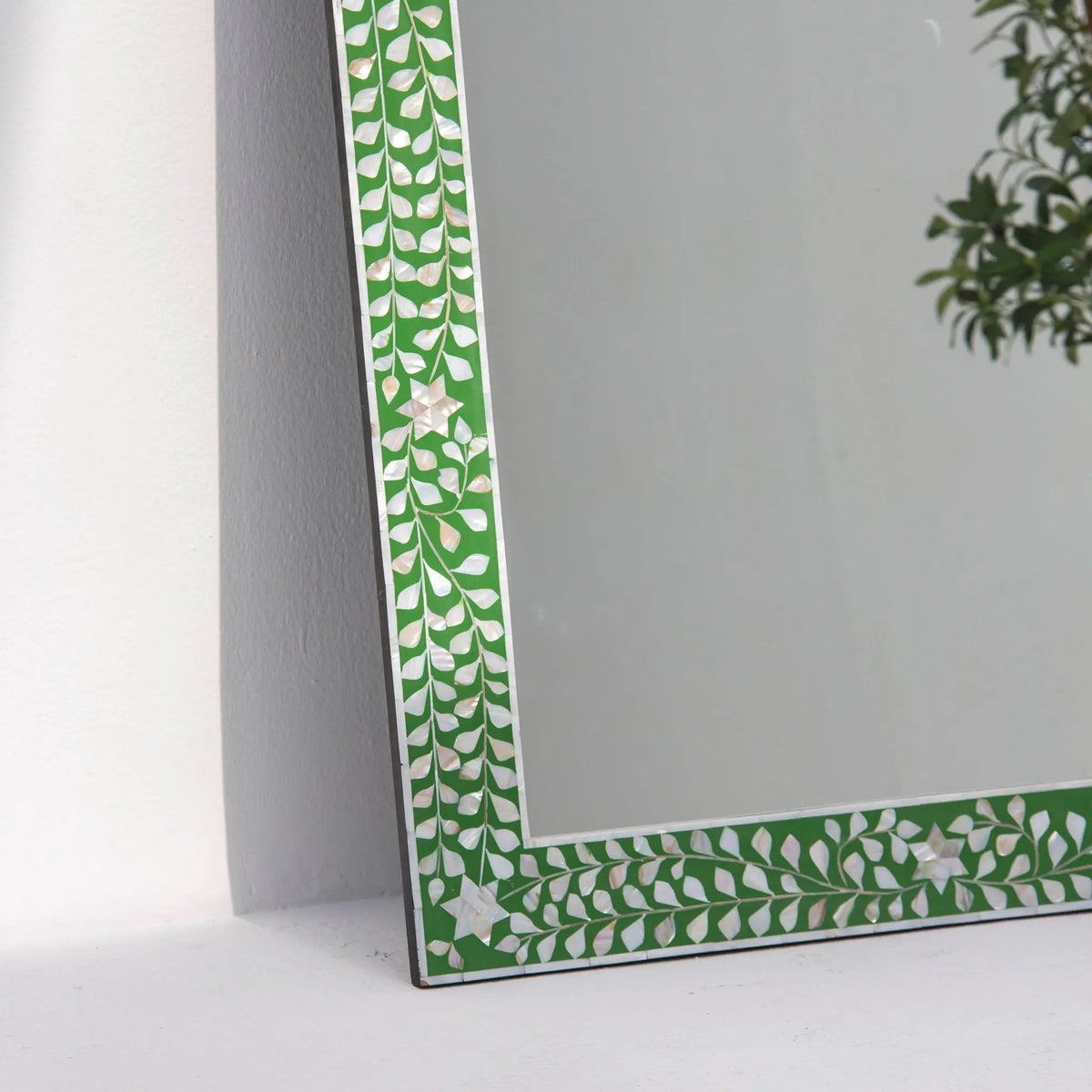 Ocean Green Mother Of Pearl Frame Mirror - Art and craft furniture