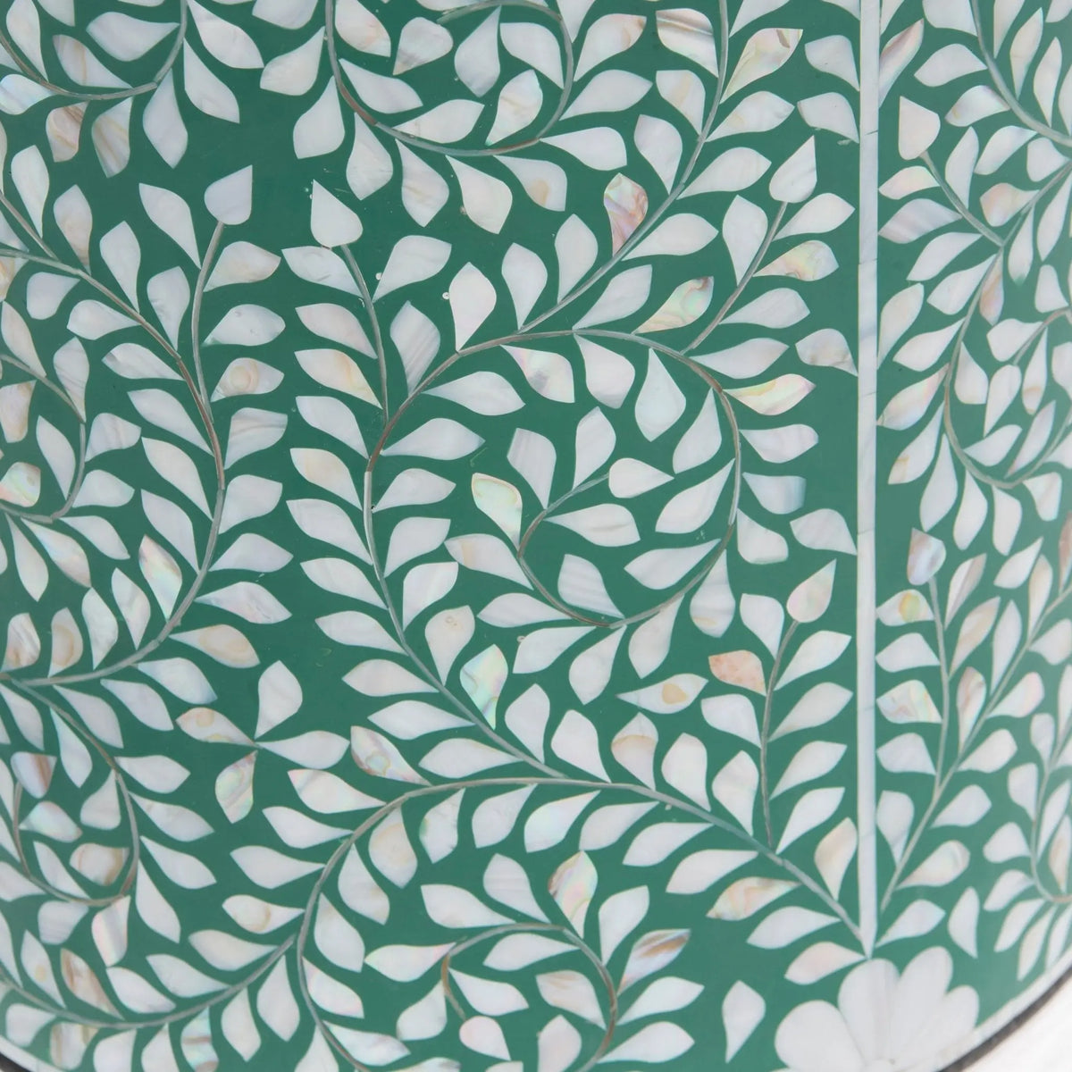 Ocean Green Mother Of Pearl Round Stool - Art and craft furniture