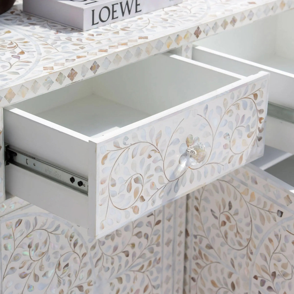 Ocean Pearl White Mother Of Pearl Sideboard - Art and craft furniture