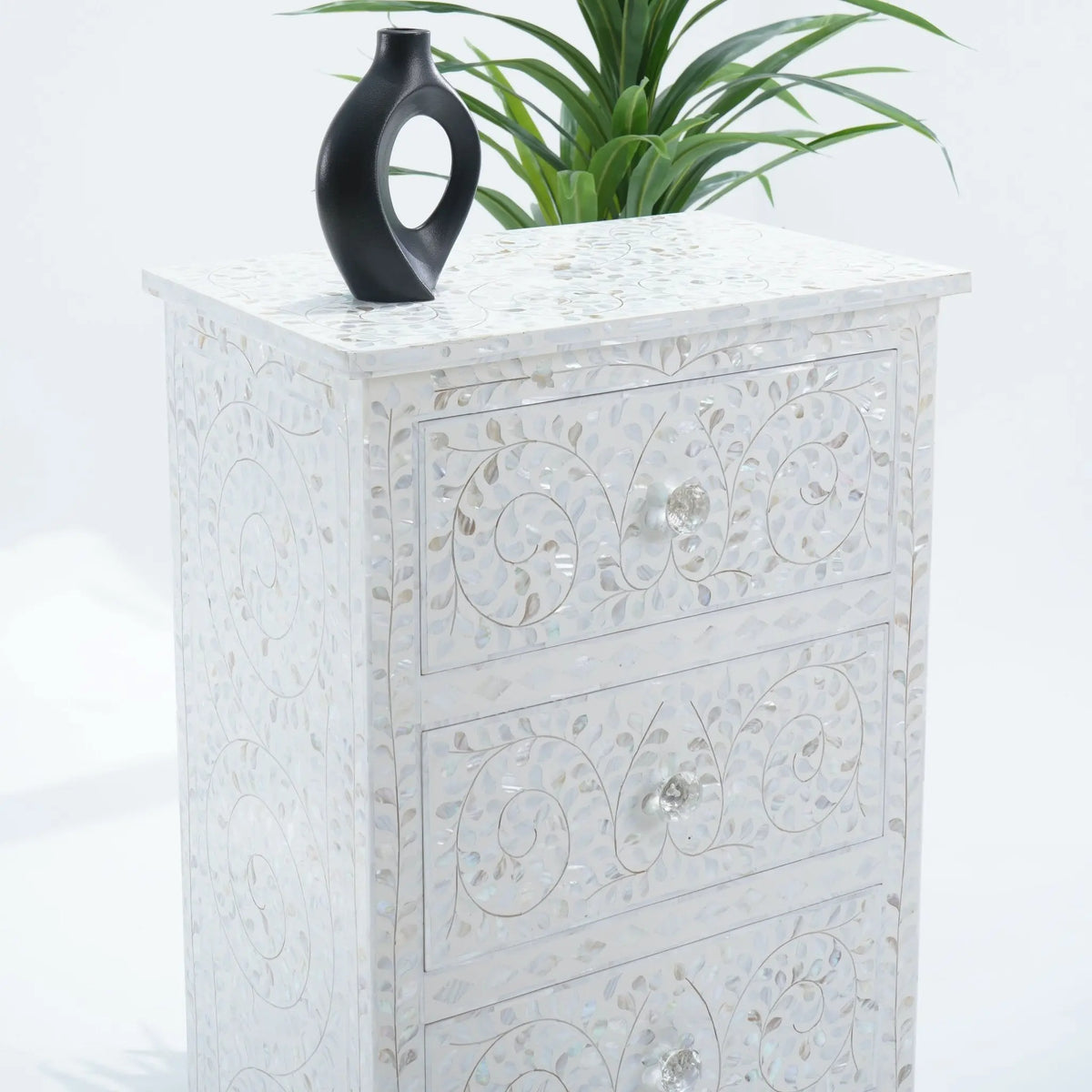 Ocean Pearl Single Mother Of Pearl Chest of Drawchest - Art and craft furniture