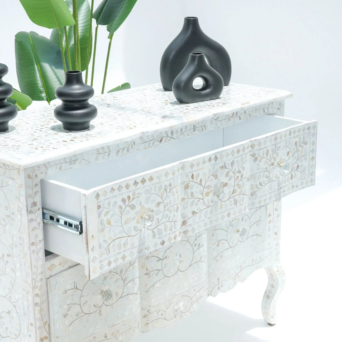 Ocean White Mother Of Pearl Two Drawer Drawchest - Art and craft furniture