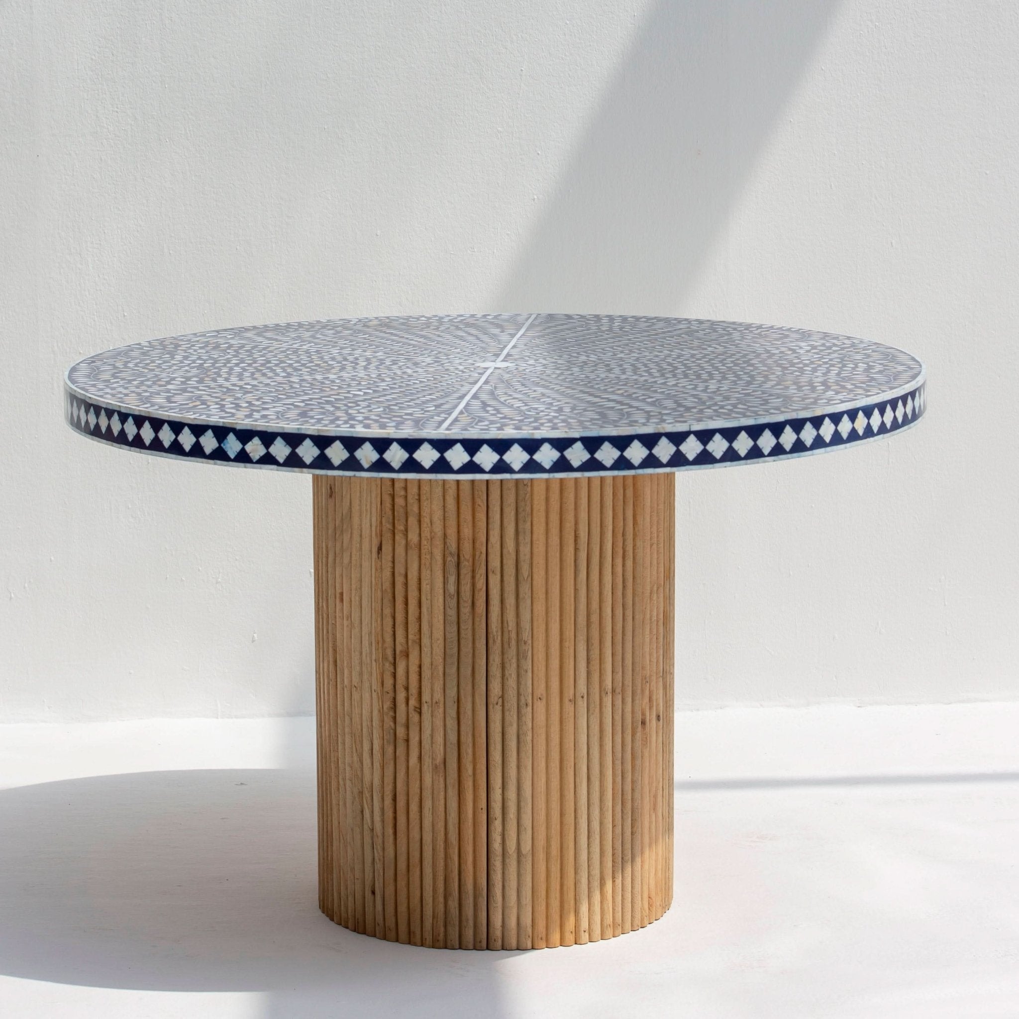 OCEANIC BLUE MOTHER OF PEARL DINING TABLE - Art and craft furniture