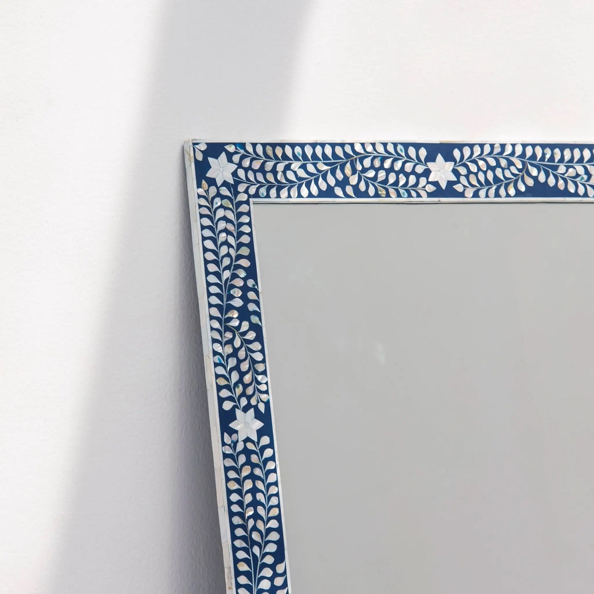 Oceanic Blue Mother Of Pearl Frame Mirror - Art and craft furniture