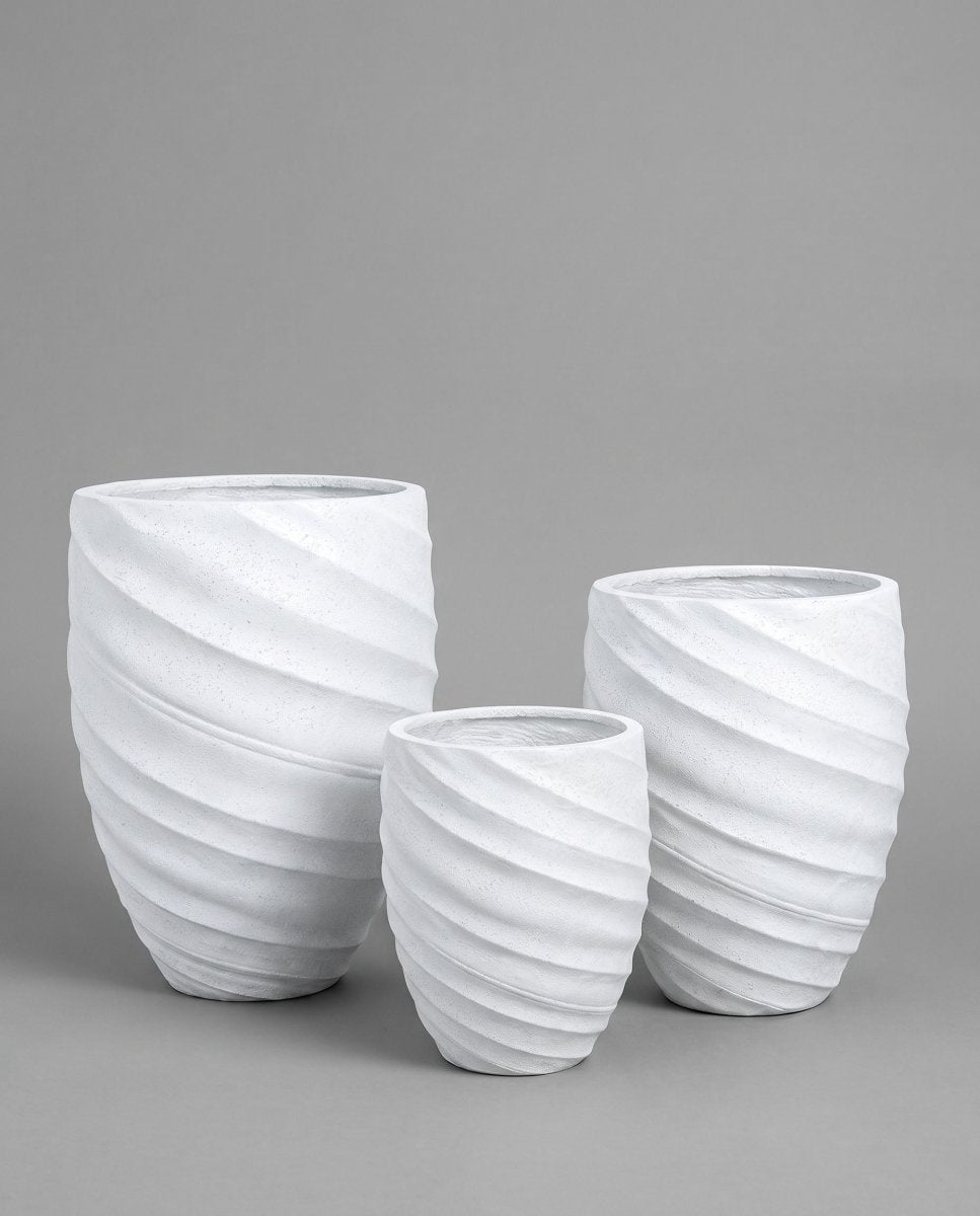 Onyx White Spiral Pot - Art and craft furniture