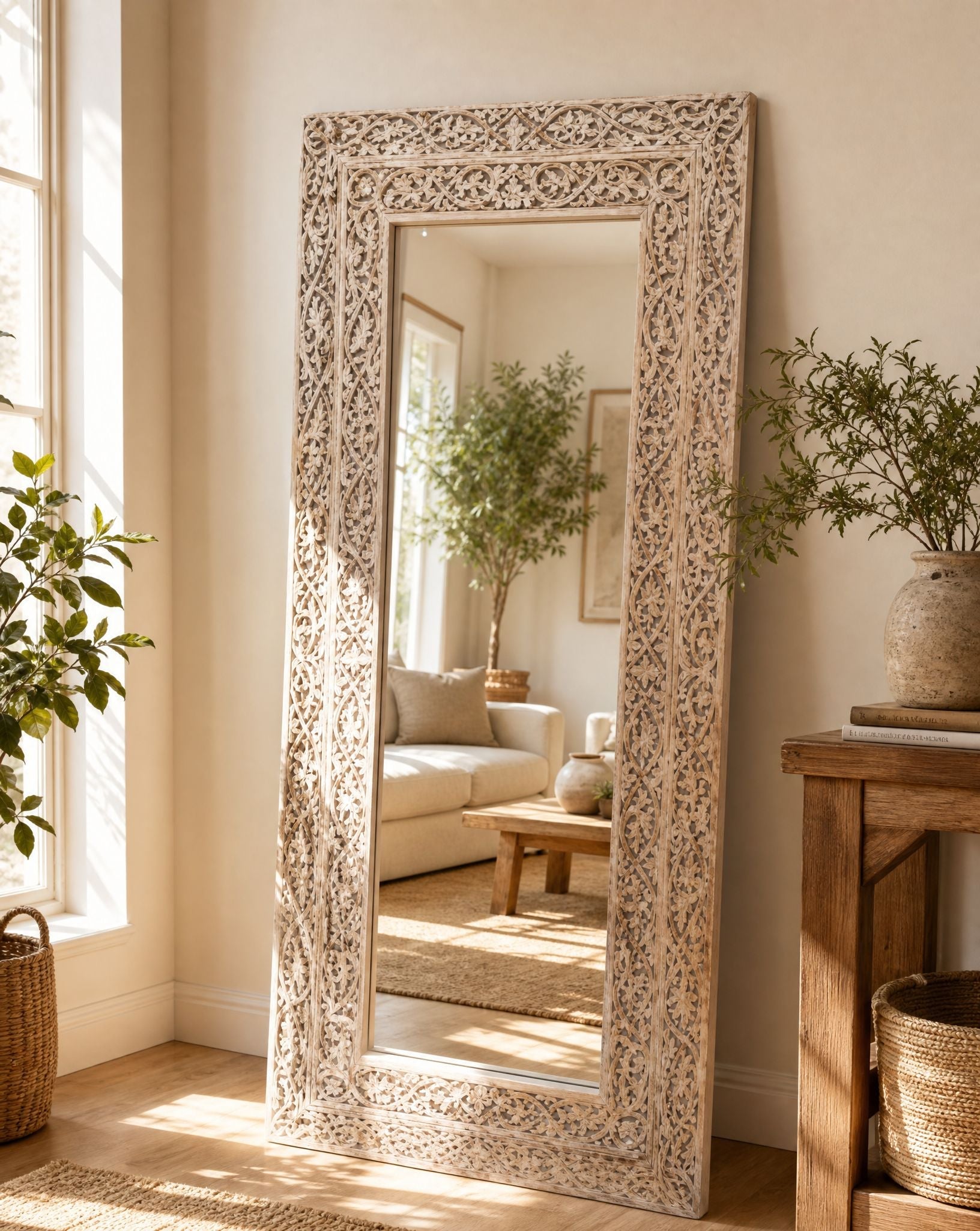 ORNATE CARVING MIRROR FRAME - Art and craft furniture