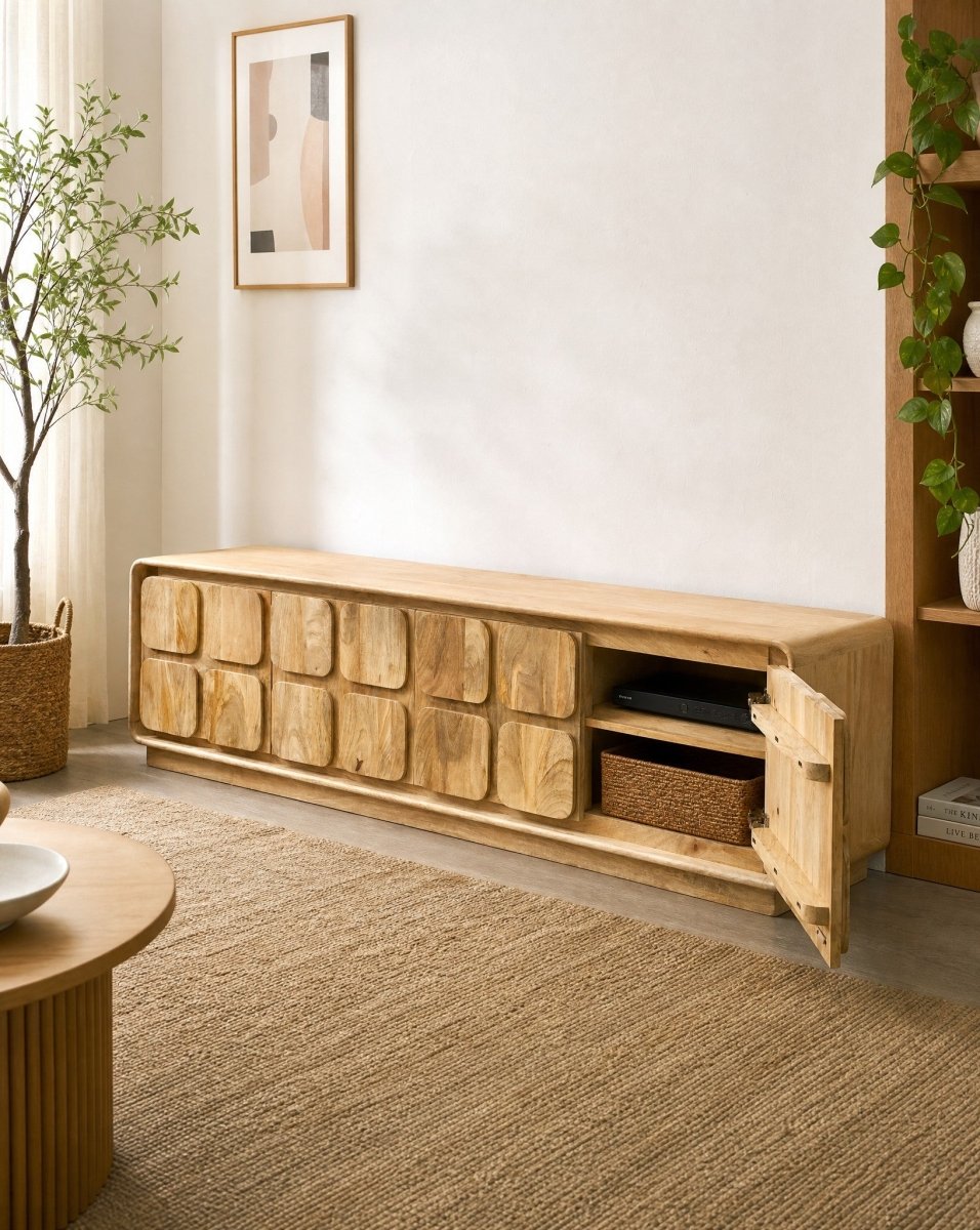 Orvian Mango Wood Tv Stand - Art and craft furniture