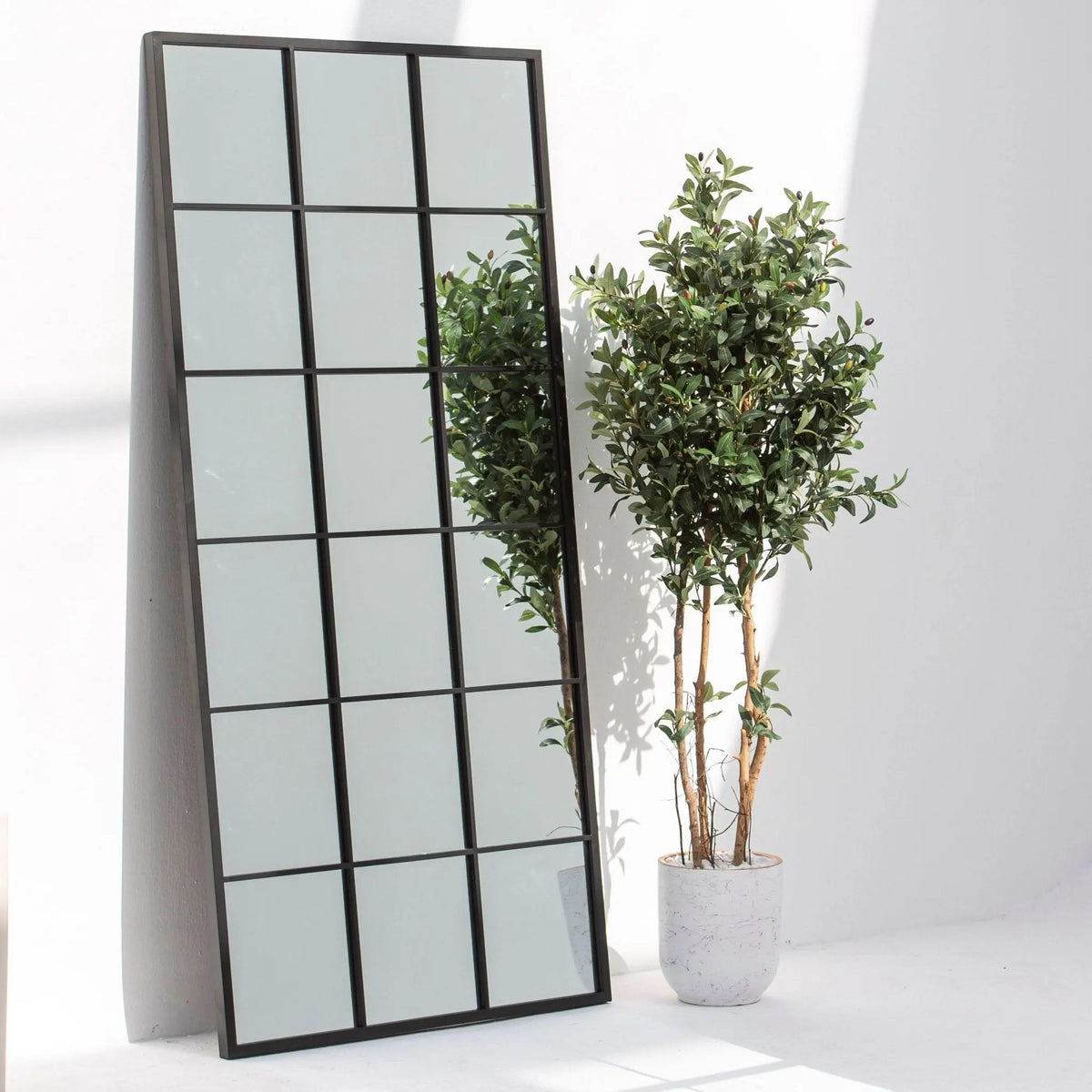 Ostrava Rectangle Black Metal Frame Mirror - Art and craft furniture