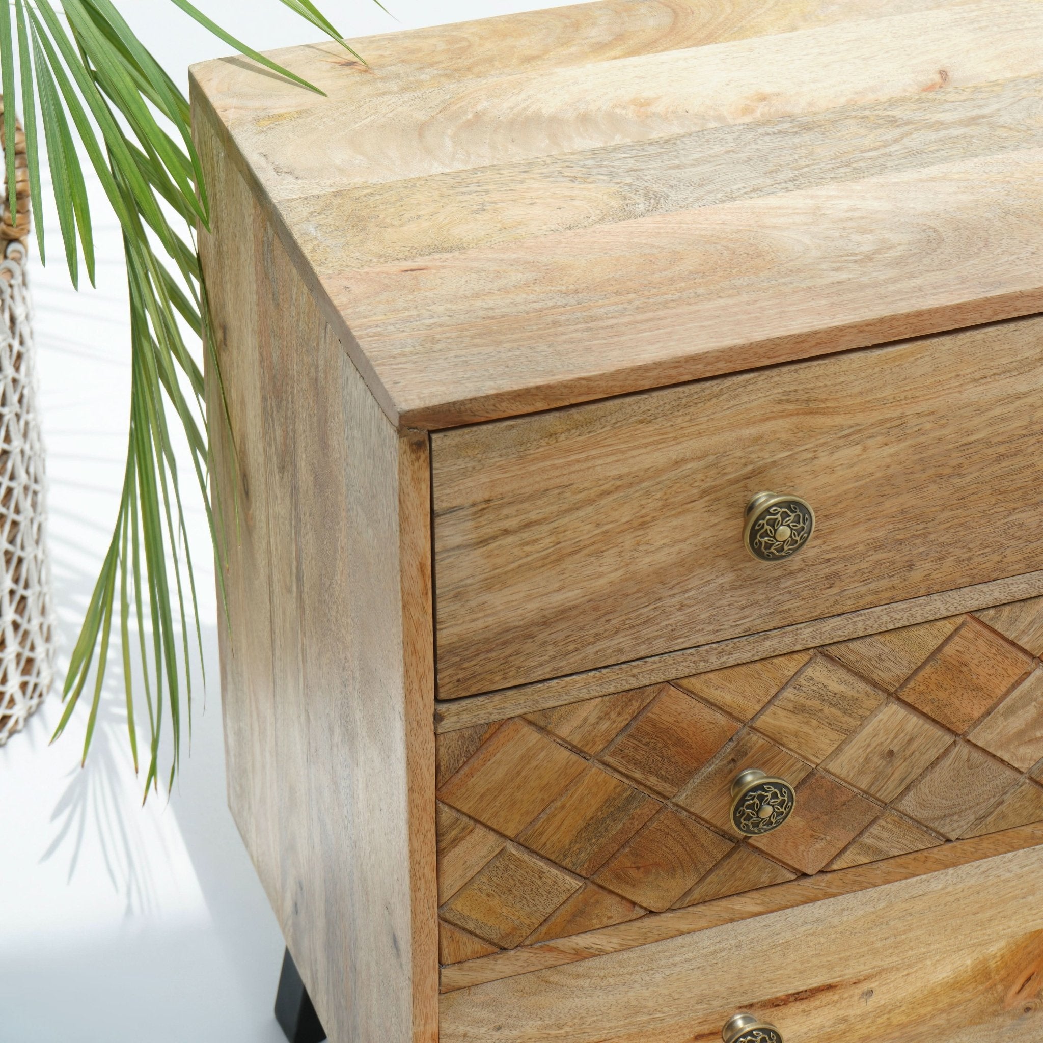 PERTH HILLS MANGO THREE DRAWER CHEST OF DRAWERS - Art and craft furniture