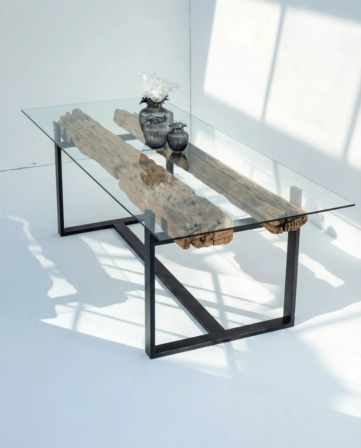 Railway Antique Log Dining Table - Art and craft furniture