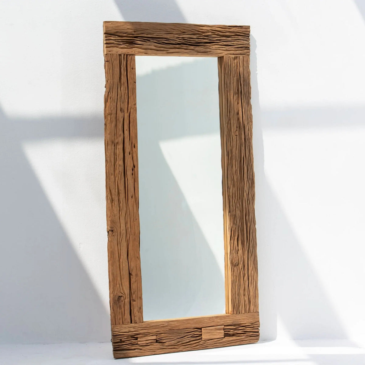 Railway Wood Antique Frame Mirror - Art and craft furniture