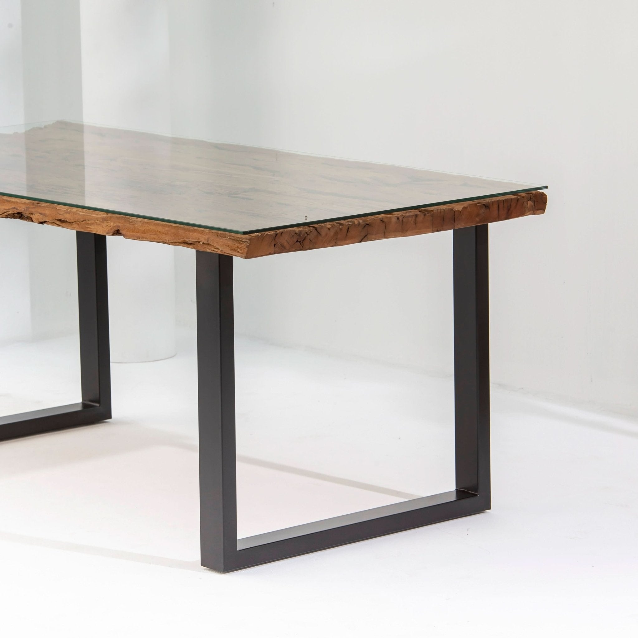 RAILWAY WOOD U LEG DINING TABLE - Art and craft furniture