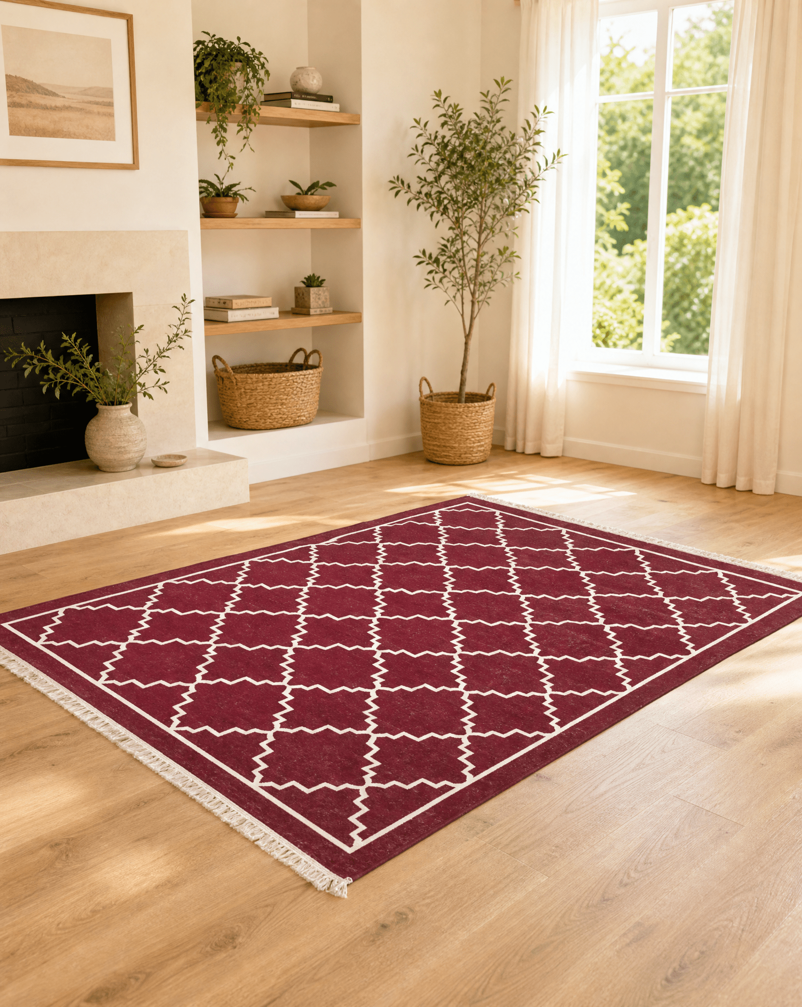 RAJWADI HANDWOVEN COTTON RUG - Art and craft furniture