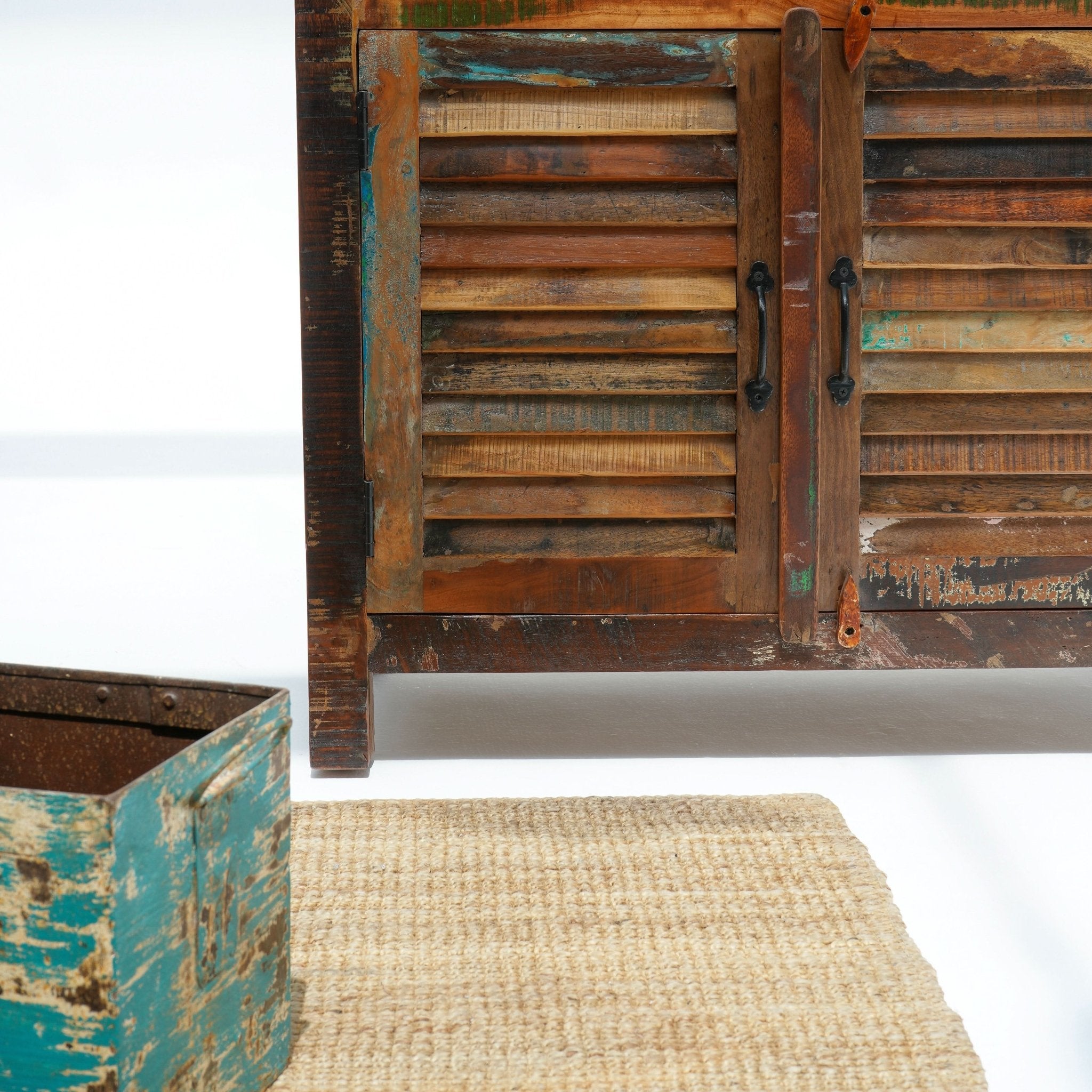 RECYCLE WOOD TWO DOOR TWO DRAWER SIDEBOARD - Art and craft furniture