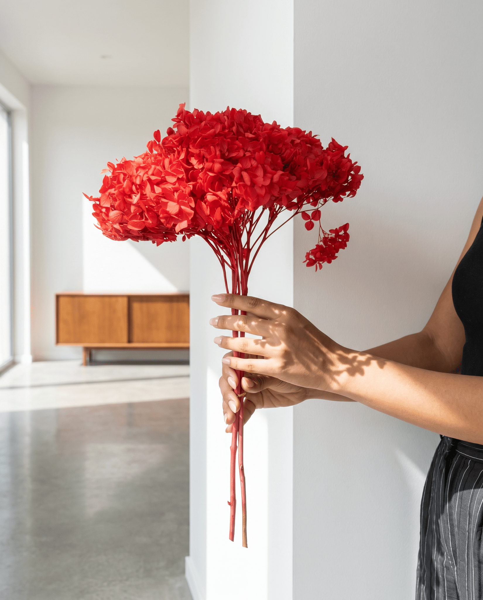 Red Blossom Bush Dried Flowers - Art and craft furniture