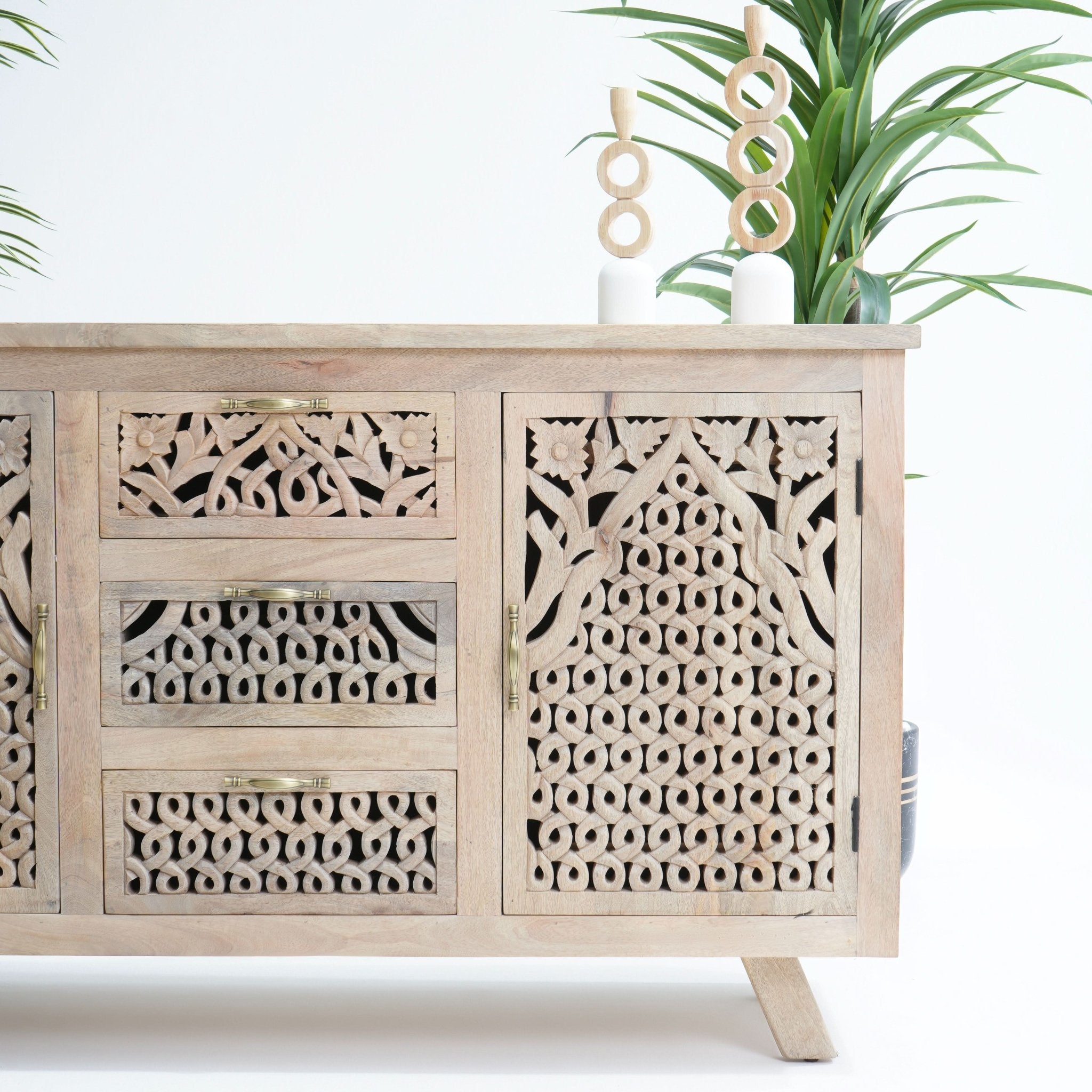 REGAL TWO DOOR THREE DRAWER SIDEBOARD - Art and craft furniture