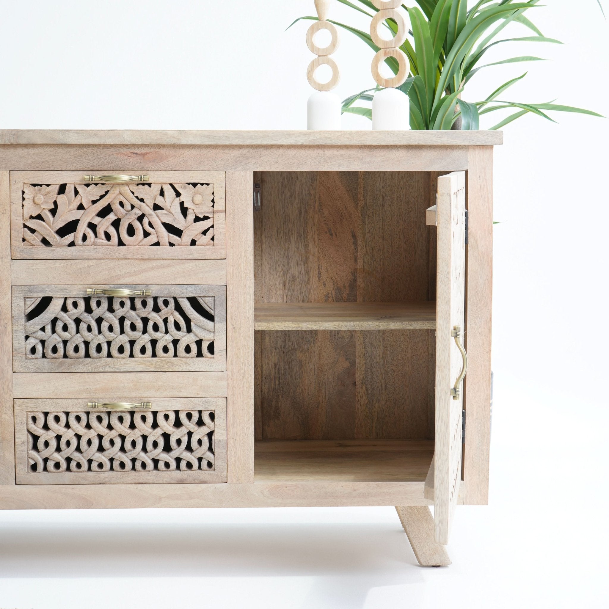 REGAL TWO DOOR THREE DRAWER SIDEBOARD - Art and craft furniture