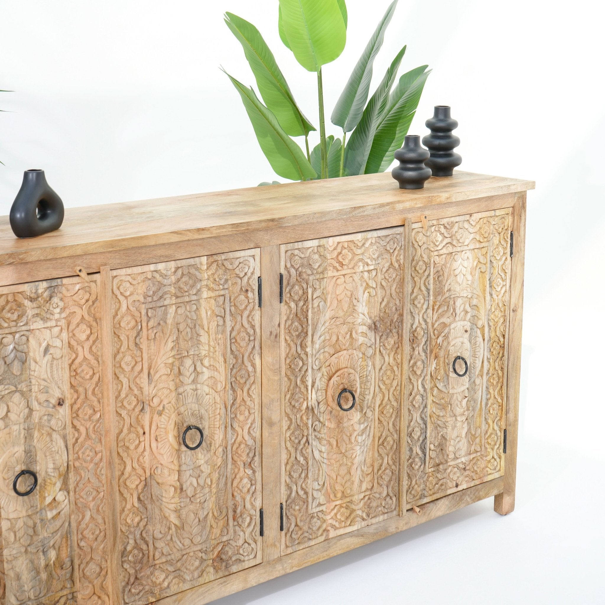 RICHMOND GRACE CARVED FOUR DOOR SIDEBOARD - Art and craft furniture