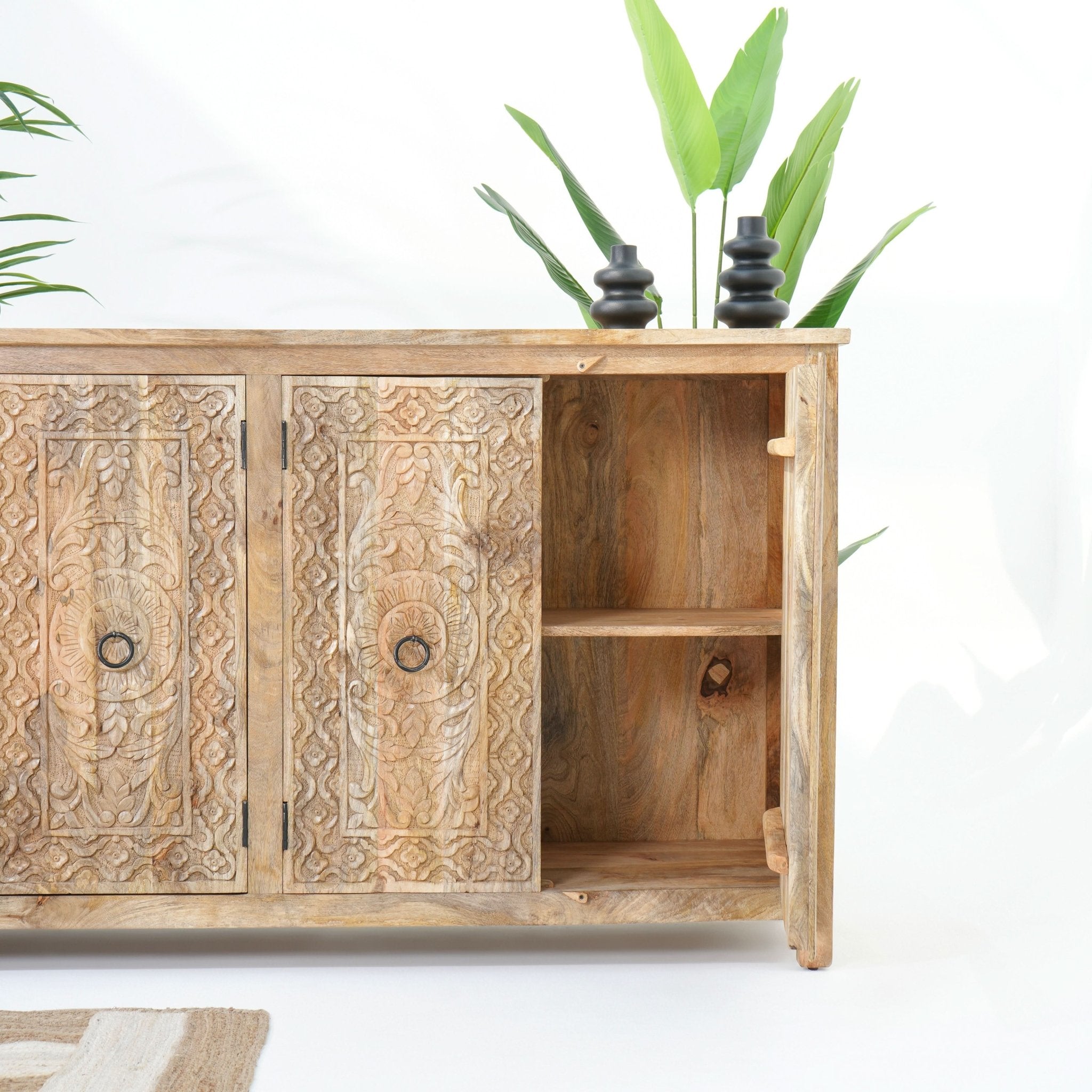 RICHMOND GRACE CARVED FOUR DOOR SIDEBOARD - Art and craft furniture