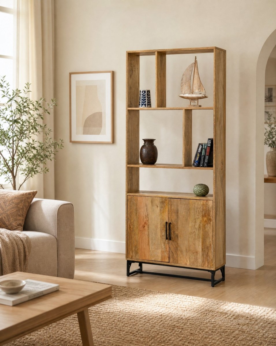 Rome Reads Industrial Two Door Bookshelf - Art and craft furniture