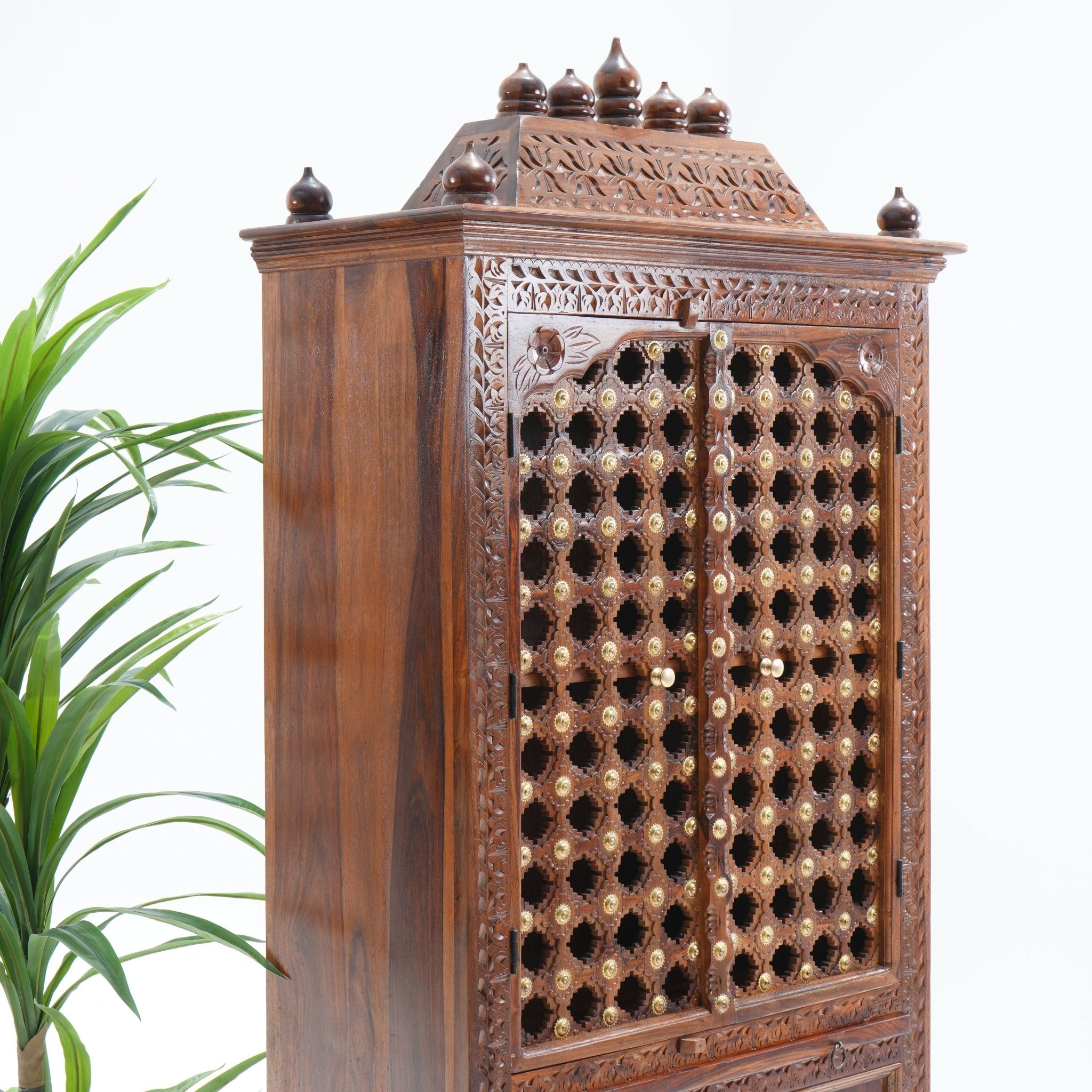 ROSE WOOD FOUR DOOR & TWO DRAWER TEMPLE - Art and craft furniture