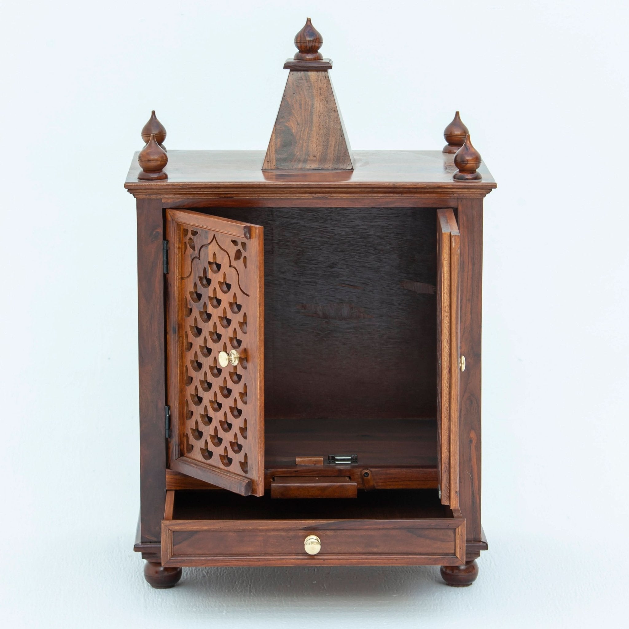 ROSE WOOD TEMPLE TWO DOOR ONE DRAWER - Art and craft furniture
