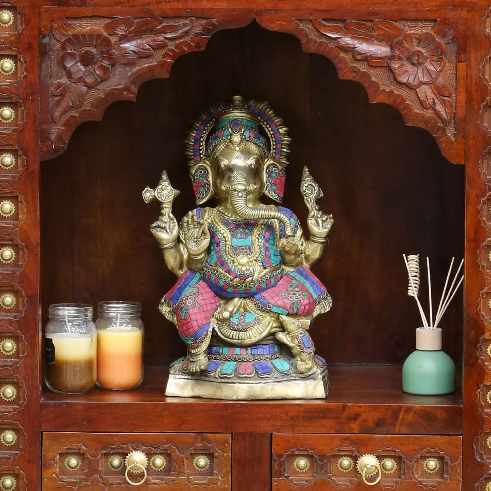 ROSE WOOD TWO TILE DOOR & TWO DRAWER TEMPLE - Art and craft furniture