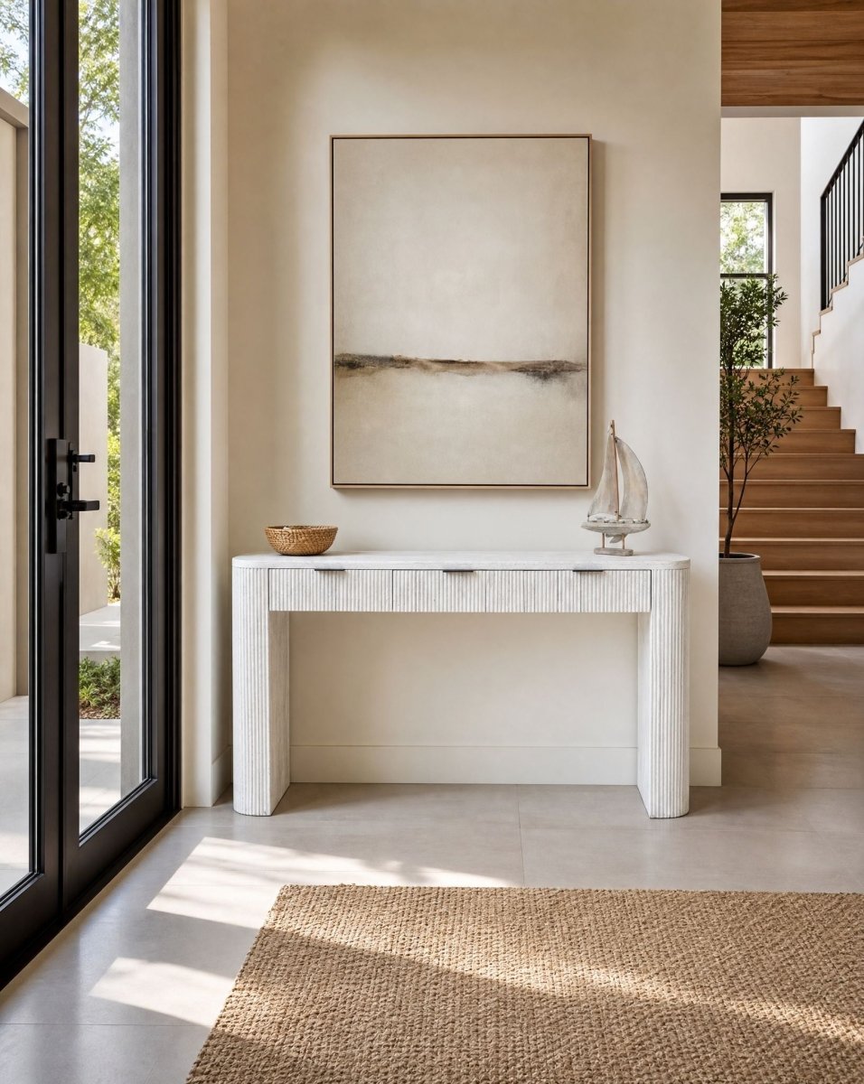 Sahara Serenity Wooden Three Drawer Console - Art and craft furniture