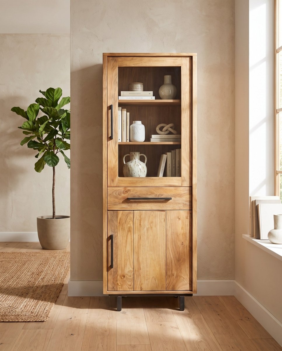 Selvara Mango Wood Single Cabinet - Art and craft furniture