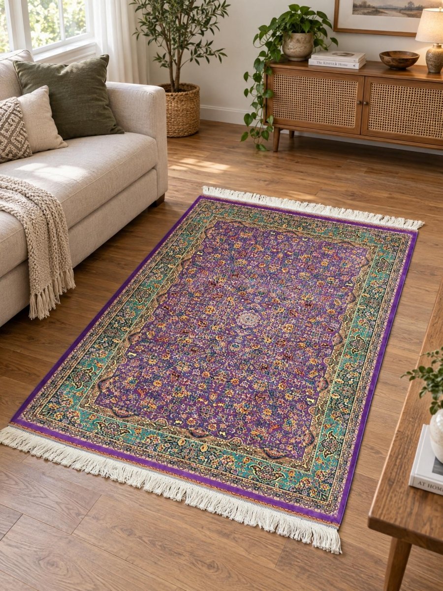Shayan Purple Ocean Blue Carpet - Art and craft furniture