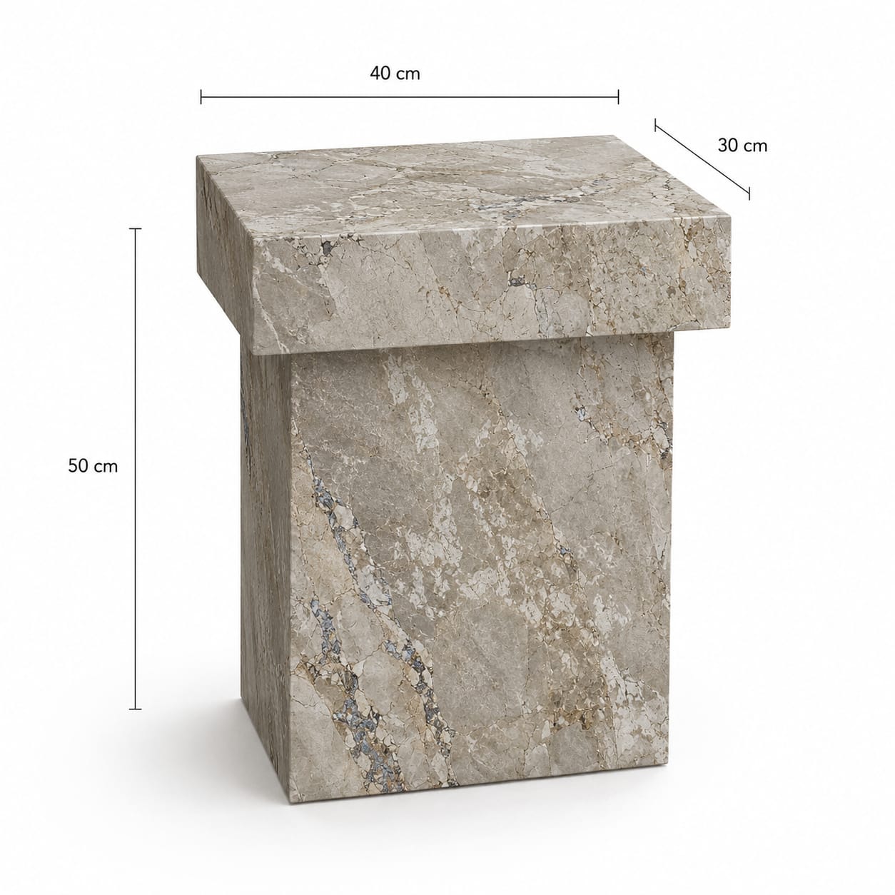 Shera Marble Side Table – Honed Finish - Art and craft furniture