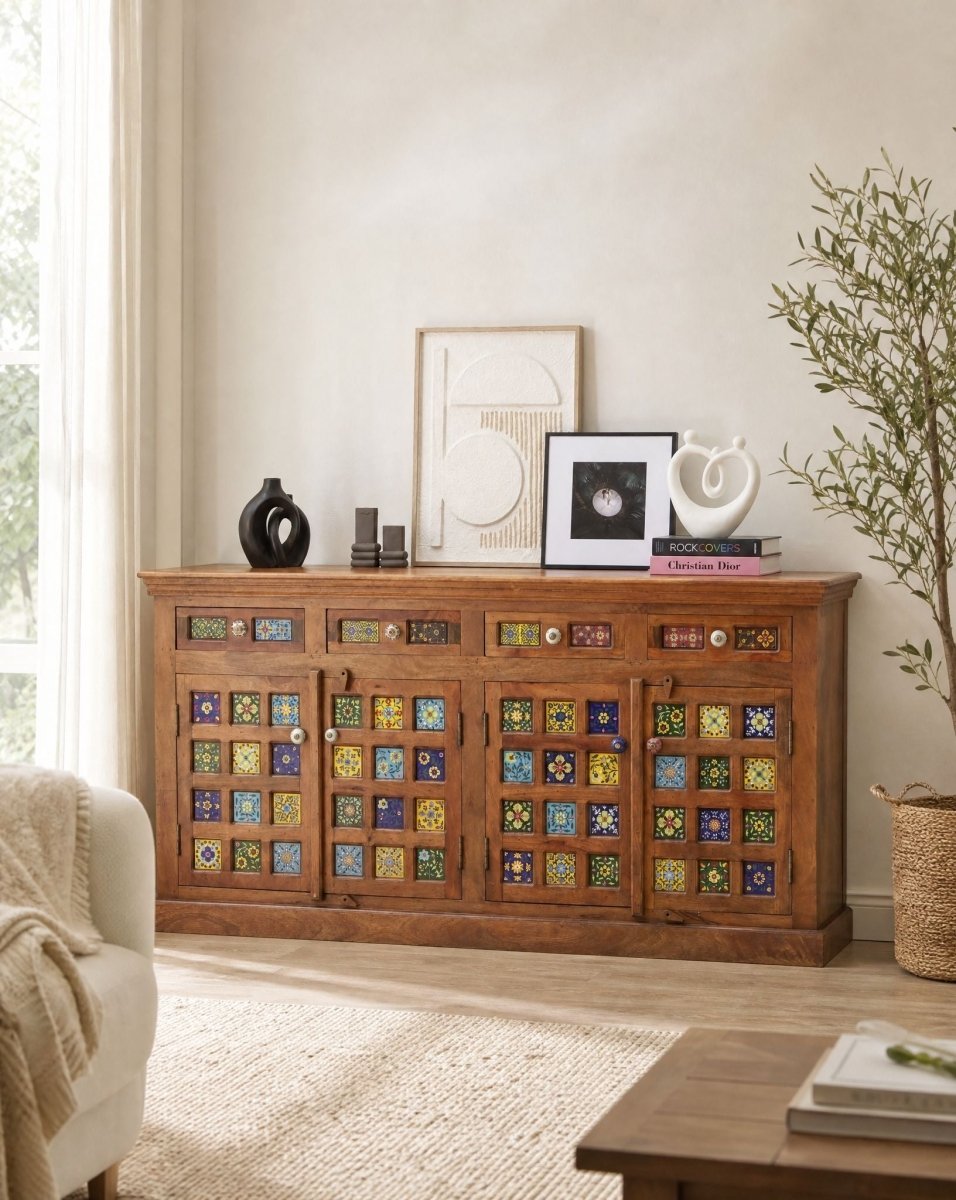 Shestile Tile 4 Door & 4 Drawer Sideboard - Art and craft furniture