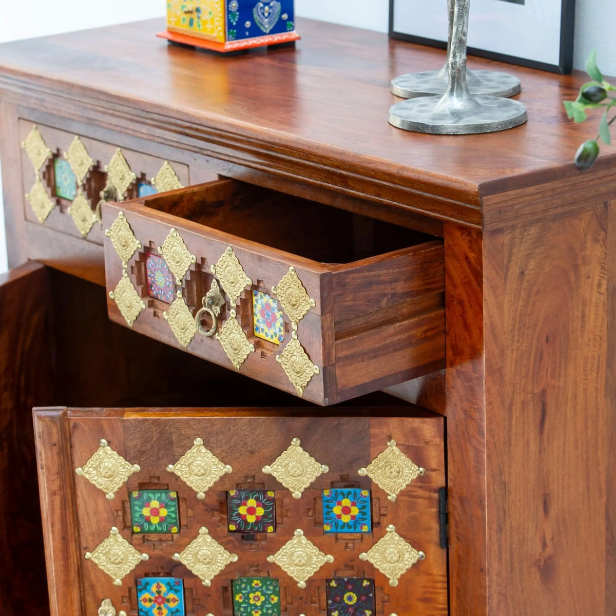 Shestile Wooden Two Door Sideboard - Art and craft furniture