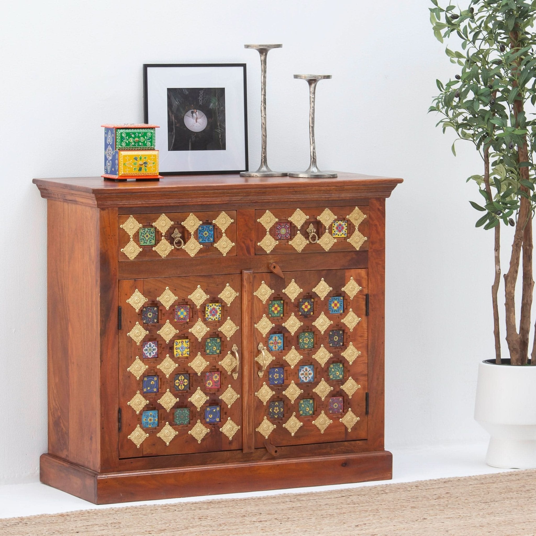 SHESTILE WOODEN TWO DOOR SIDEBOARD - Art and craft furniture