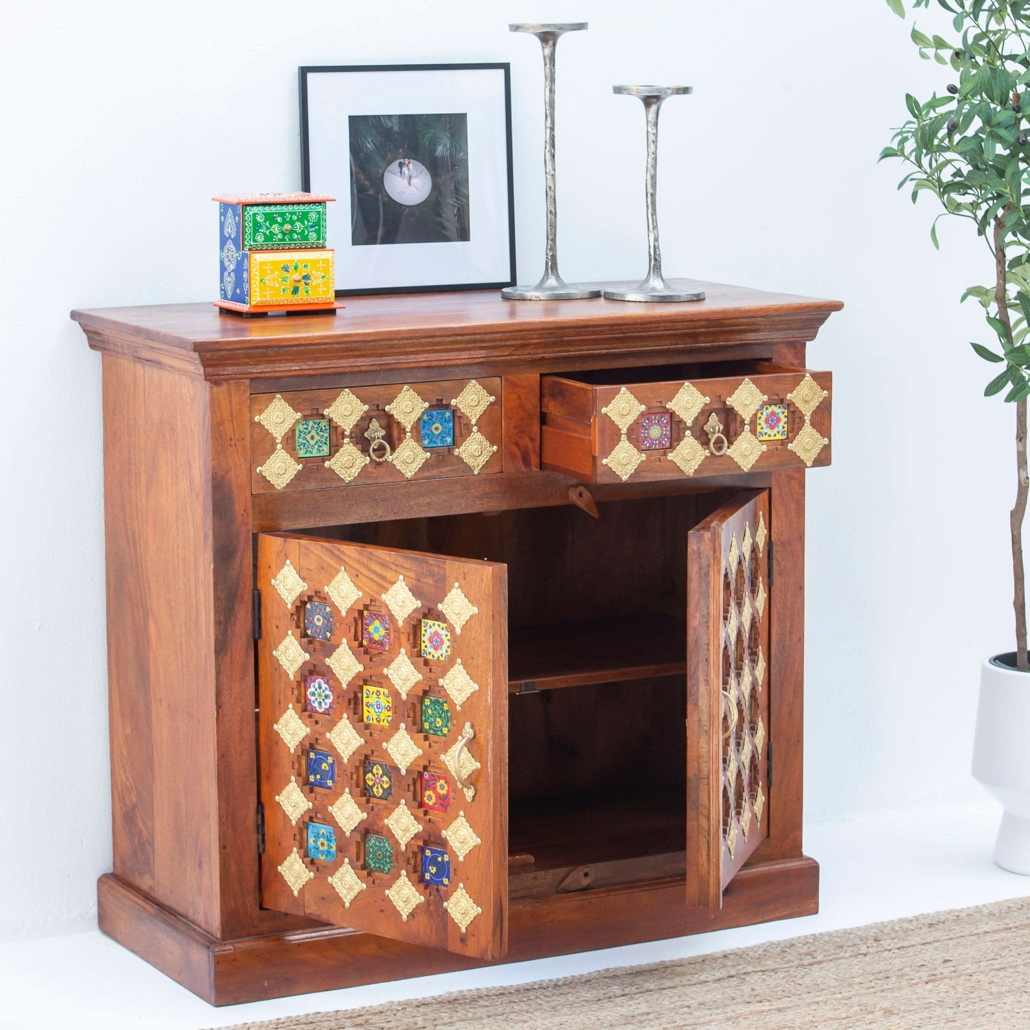 SHESTILE WOODEN TWO DOOR SIDEBOARD - Art and craft furniture