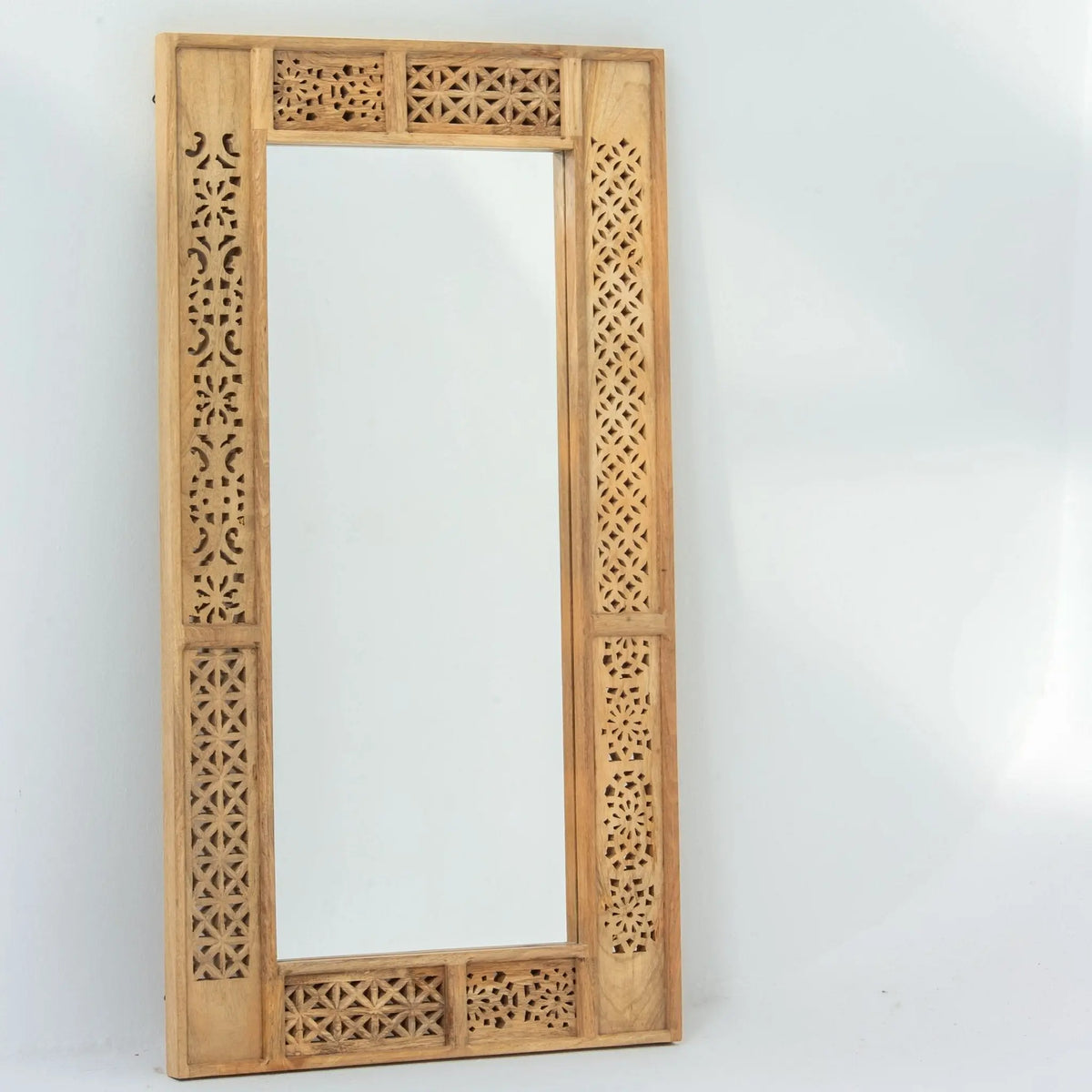 Sierra Wooden Carving Frame Mirror - Art and craft furniture