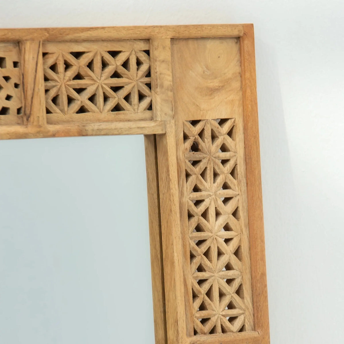 Sierra Wooden Carving Frame Mirror - Art and craft furniture