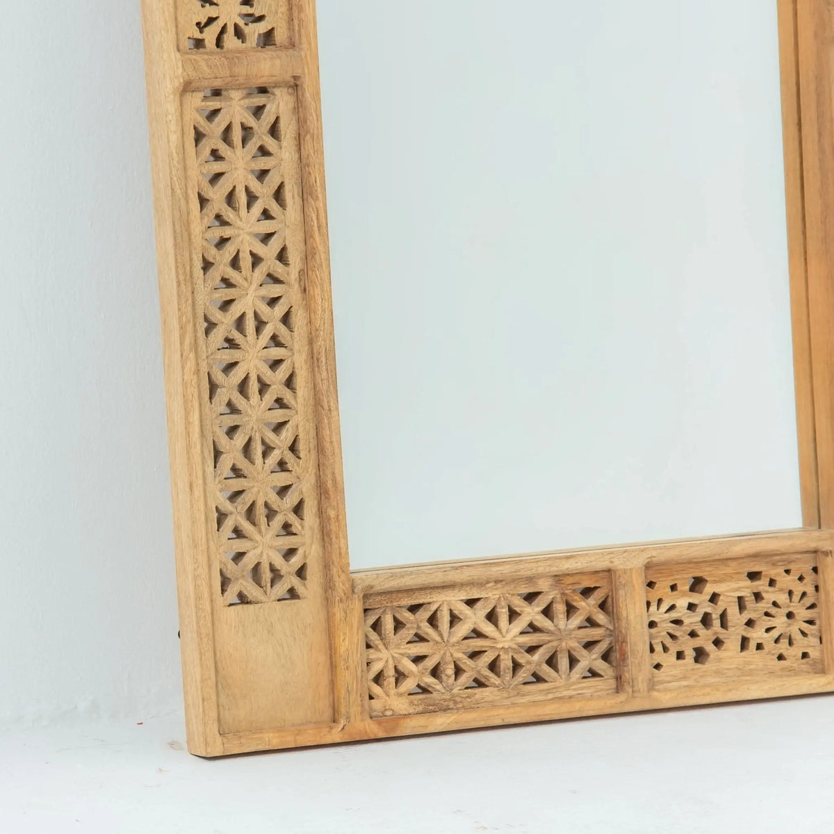 Sierra Wooden Carving Frame Mirror - Art and craft furniture